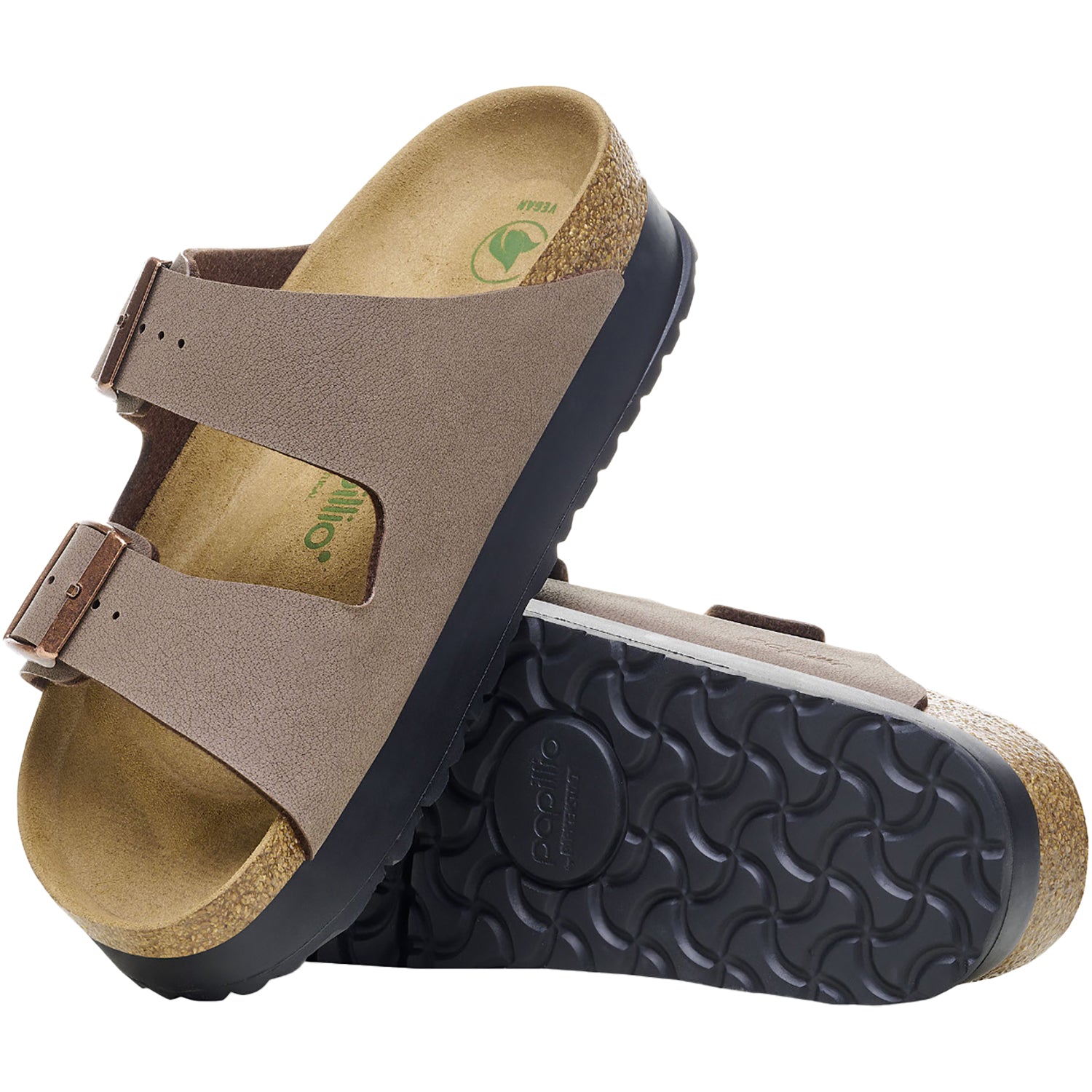 Womens Birkenstock Women's Birkenstock Papillio Arizona Platform Vegan Mocha Birkibuc Mocha Birkibuc