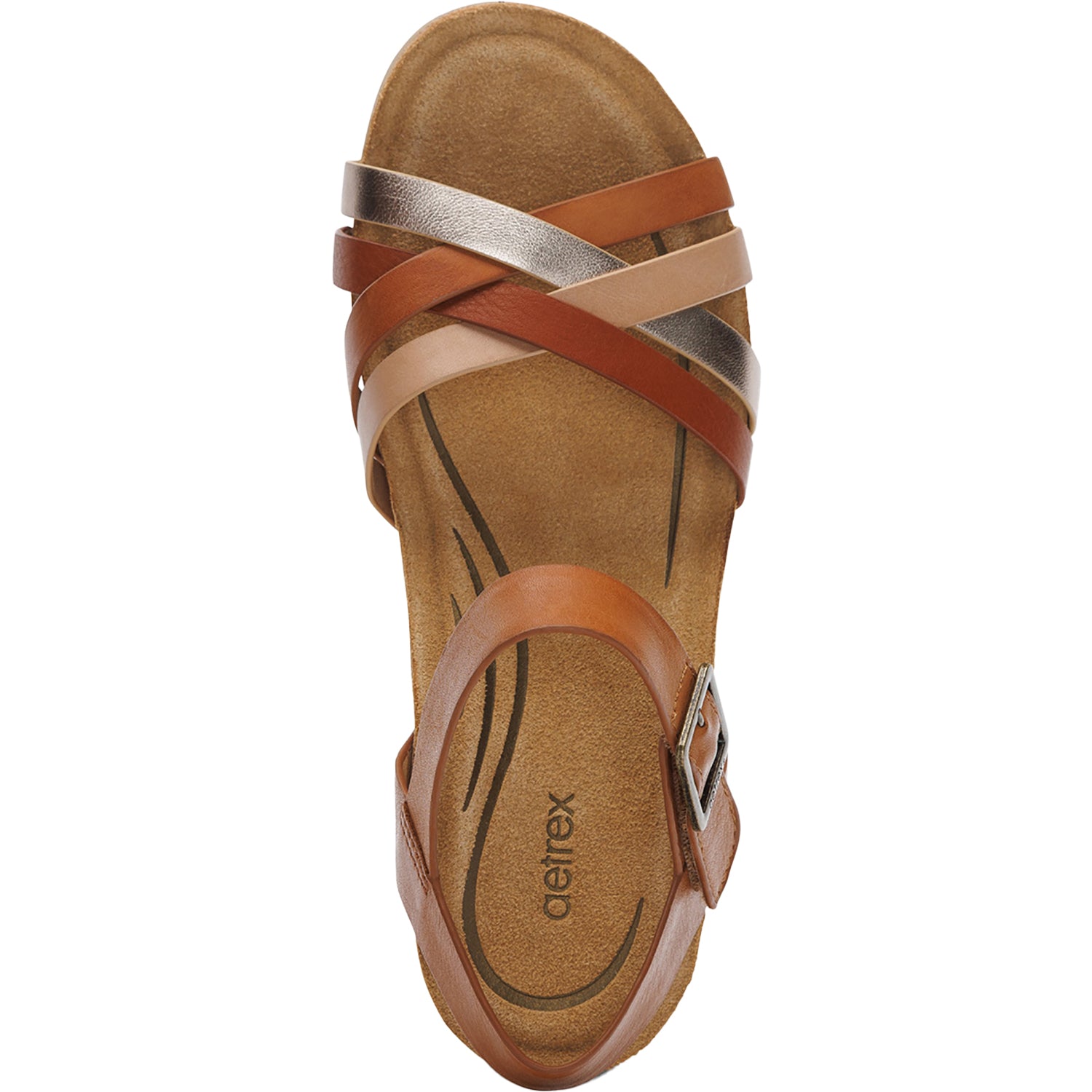 Womens Aetrex Women's Aetrex Noelle Ginger Multi Leather Ginger Multi Leather