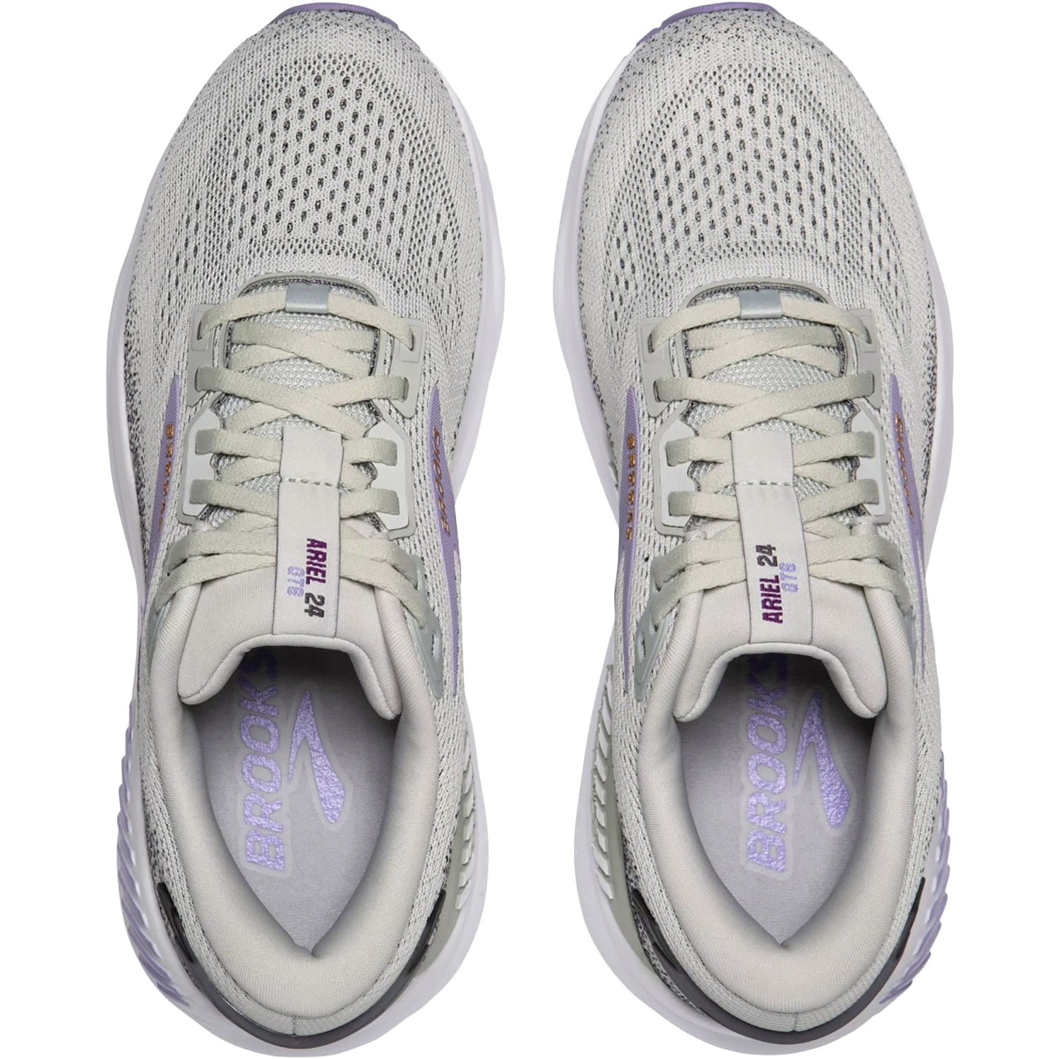 Womens Brooks Women's Brooks Ariel GTS 24 Mercury/Ebony/Sweet Lavender Mesh Mercury/Ebony/Sweet Lavender Mesh