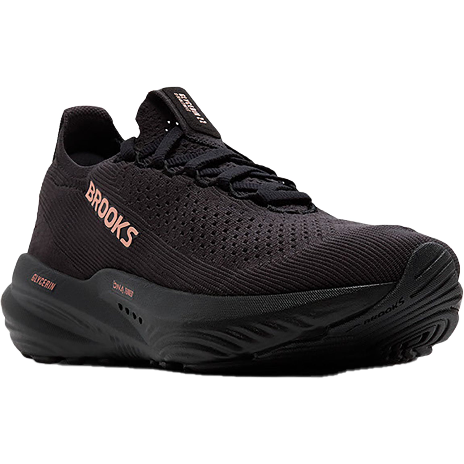 Womens Brooks Women's Brooks Glycerin 22 Stealthfit Black/Grey/Rose Gold Mesh Black/Grey/Rose Gold Mesh