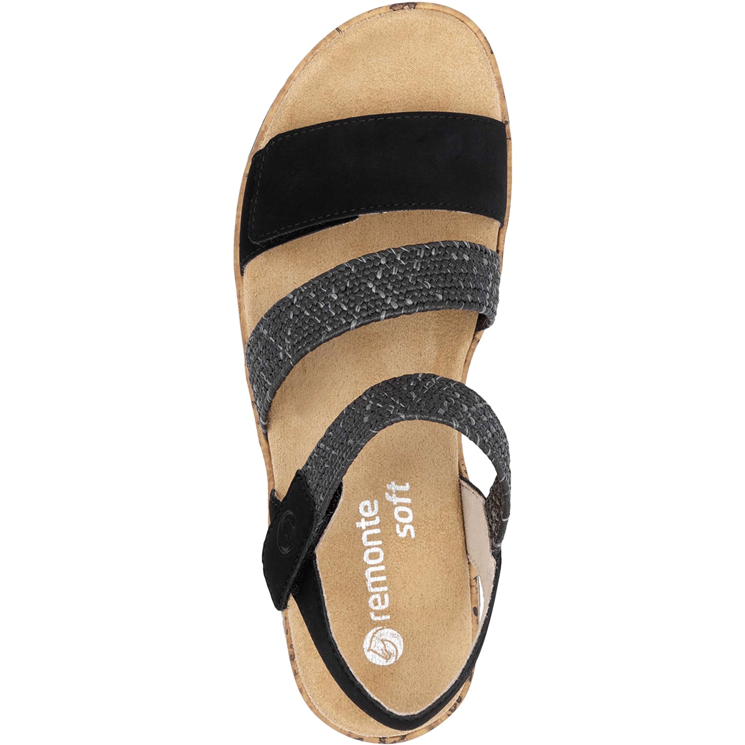Womens Remonte Women's Remonte R6861-02 Black Woven Stretch Black Woven Stretch