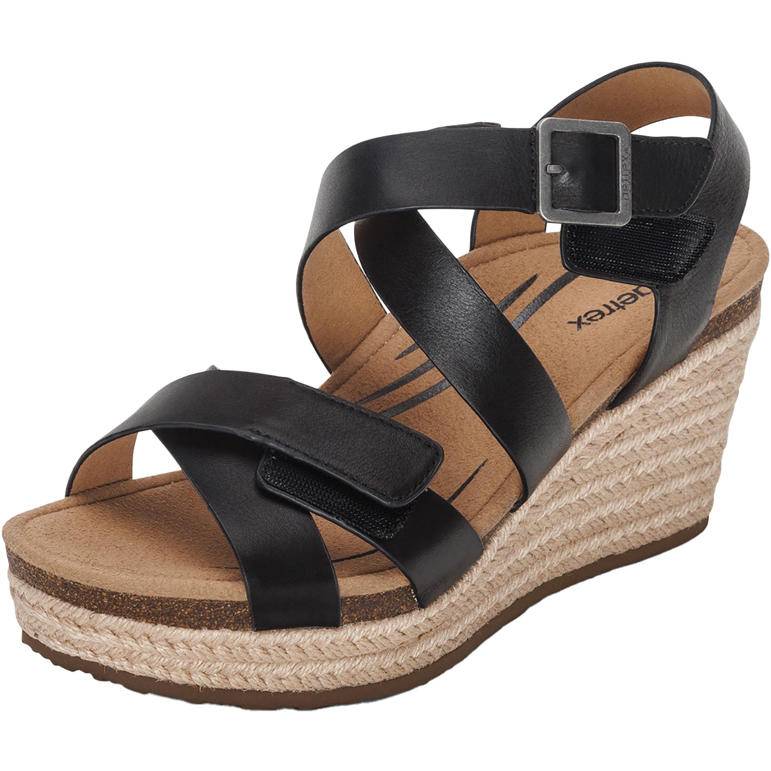 Womens Aetrex Women's Aetrex Anna Black Leather Black