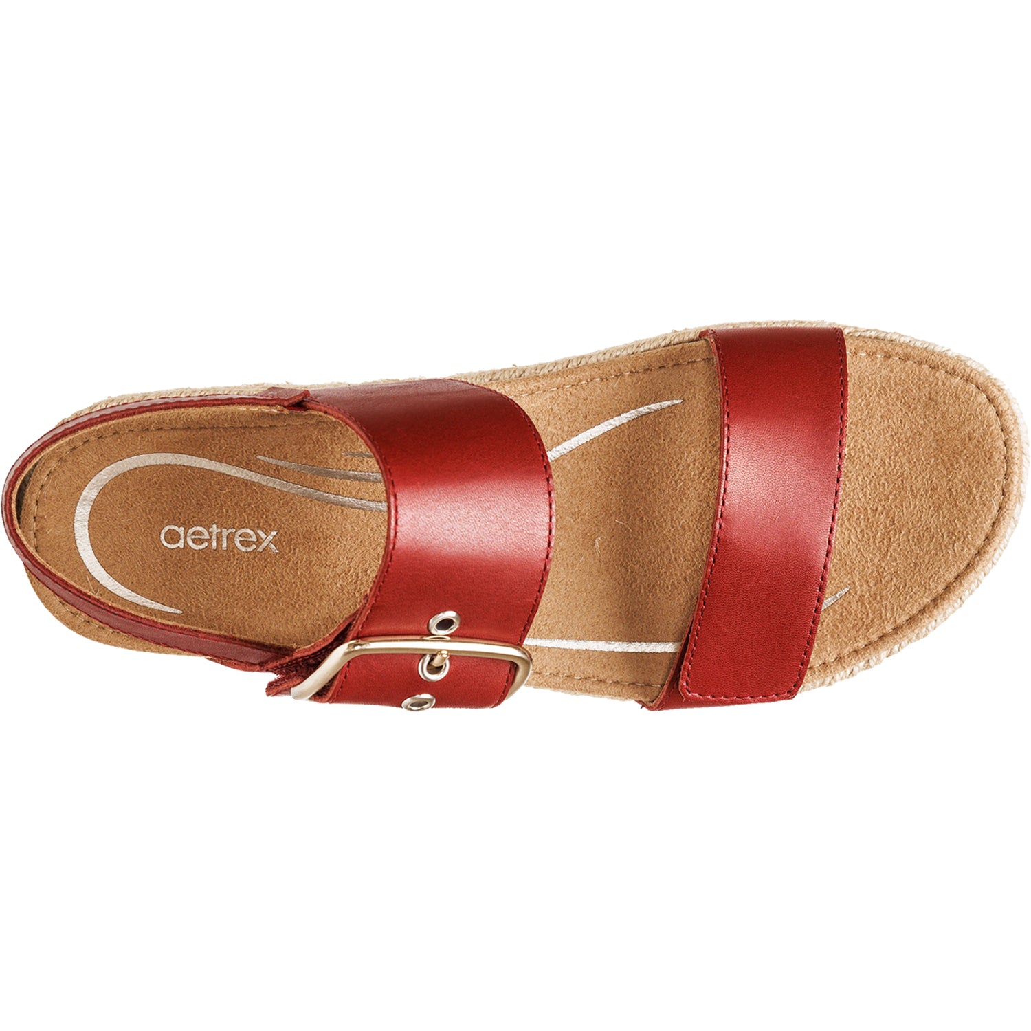 Womens Aetrex Women's Aetrex Vania Red Leather Red Leather