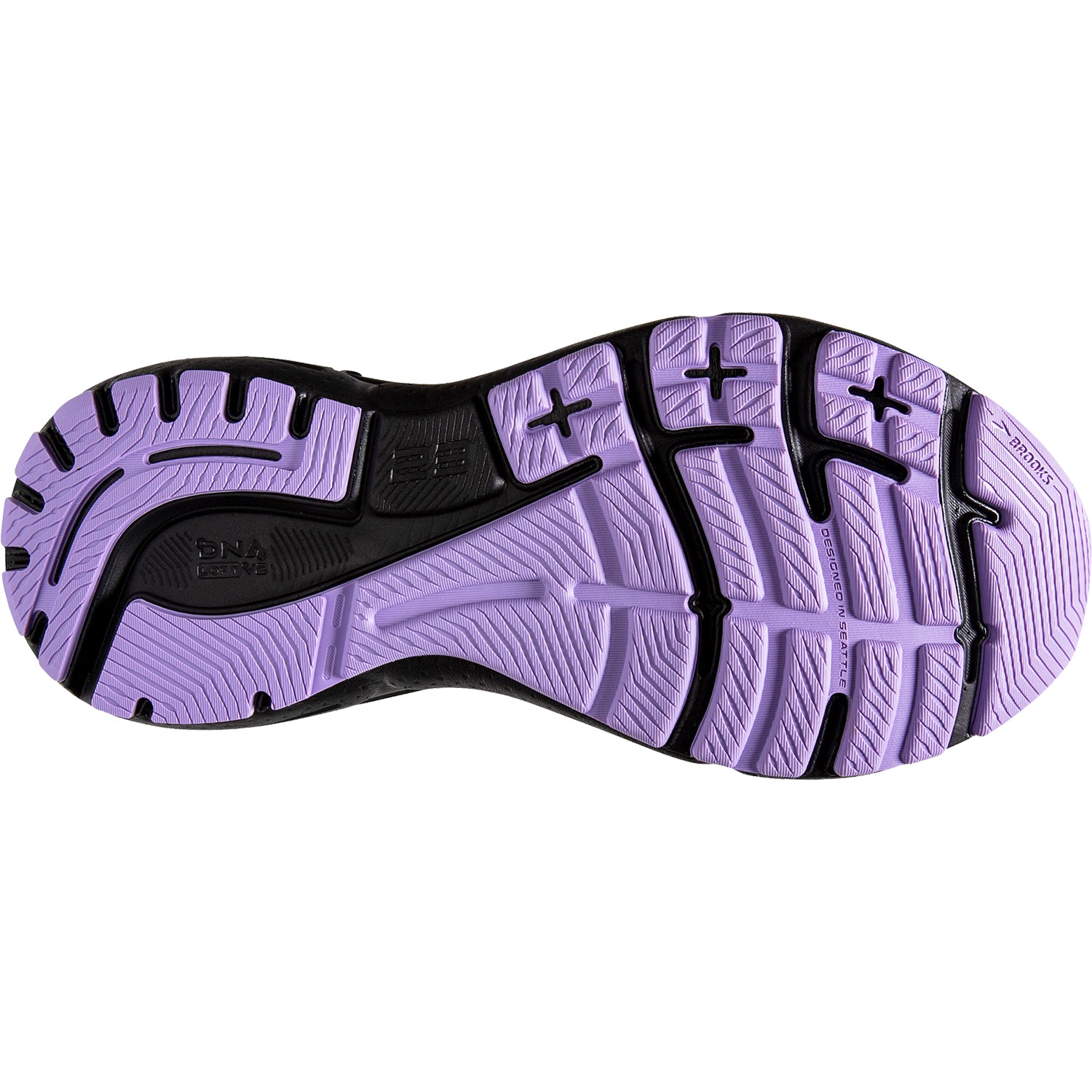 Womens Brooks Women's Brooks Adrenaline GTS 23 Grey/Black/Purple Mesh Grey/Black/Purple Mesh