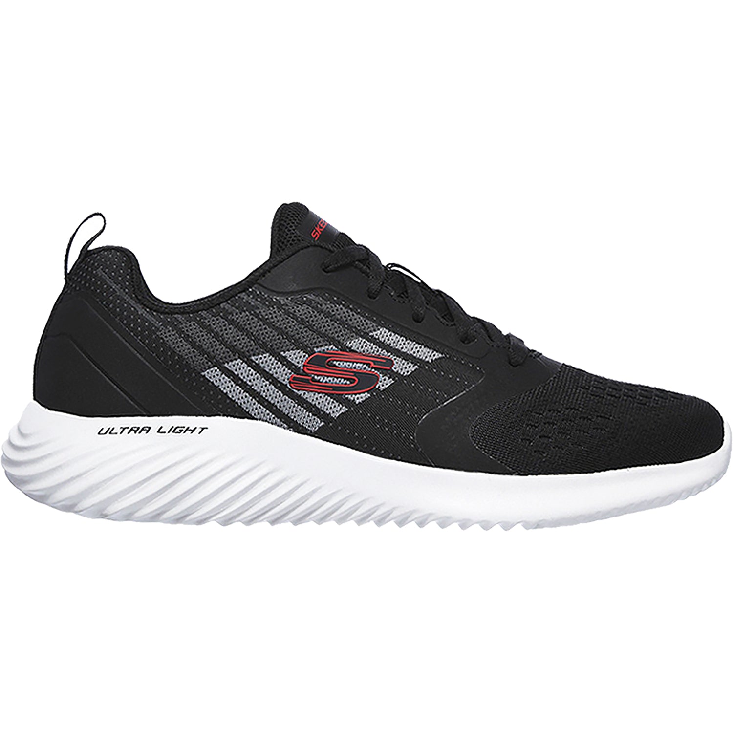 Mens Skechers Men's Skechers Bounder Verkona Black Knit Fabric Black Knit Fabric