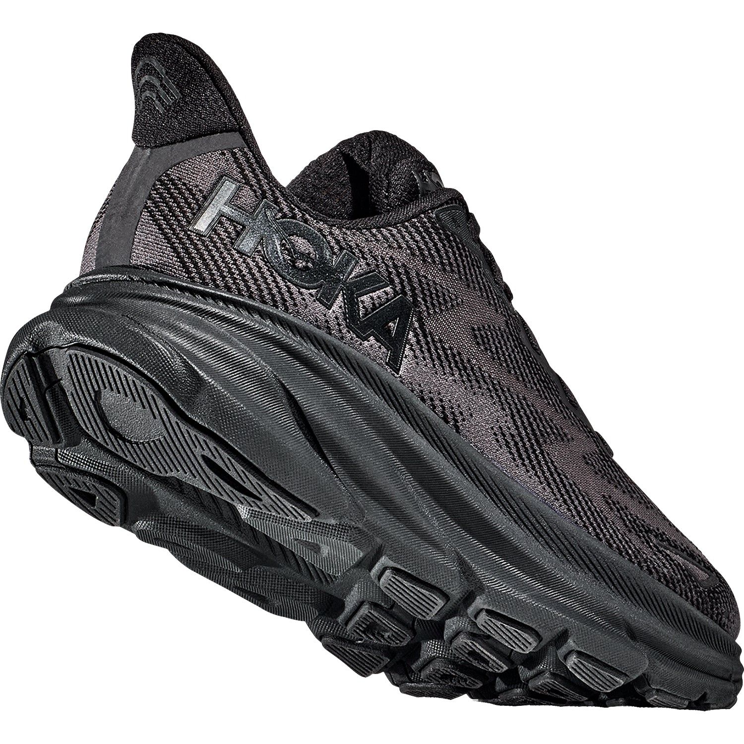 Mens Hoka one one Men's Hoka Clifton 9 Black/Black Mesh Black/Black Mesh