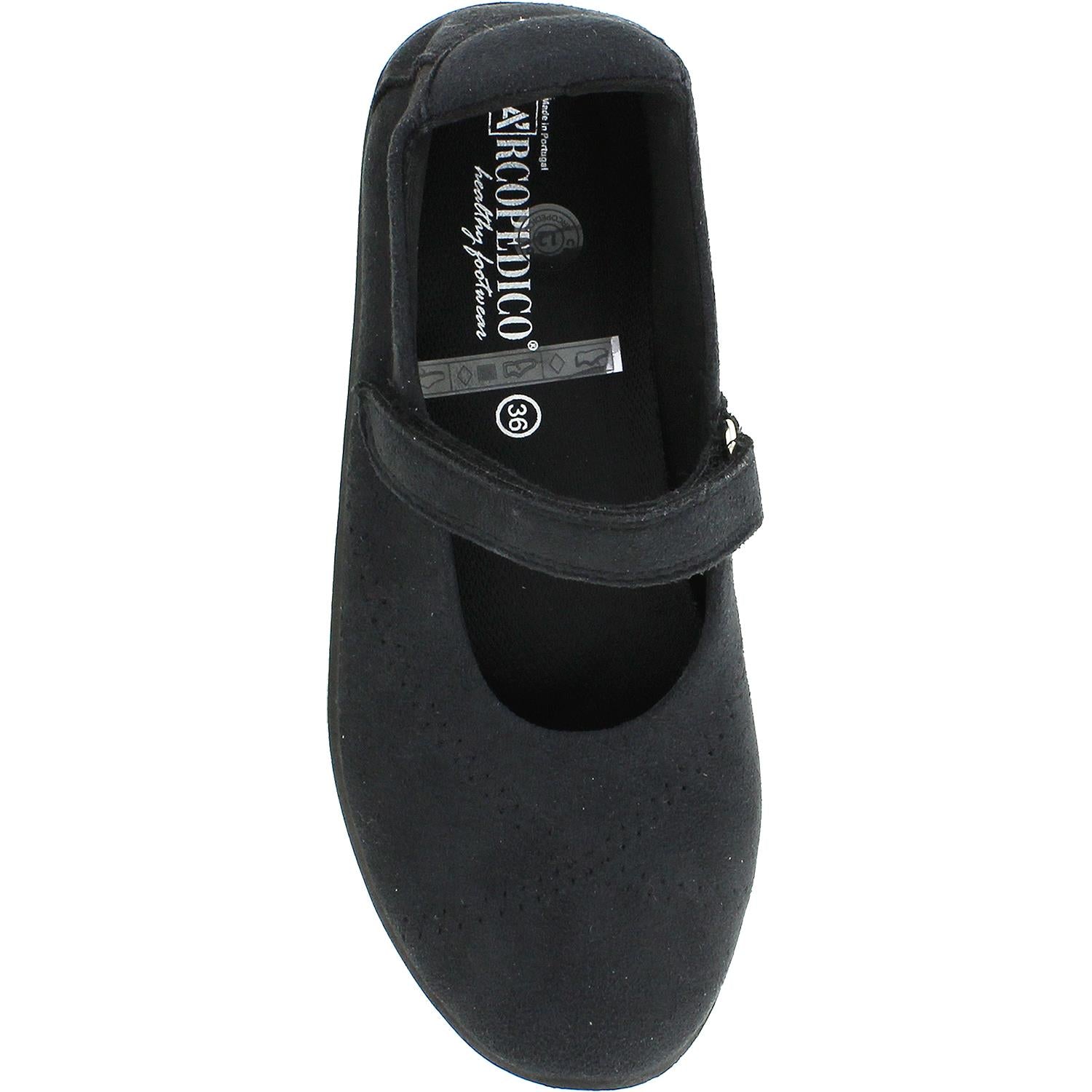Womens Arcopedico Women's Arcopedico L18 Black Synthetic Suede Black Synthetic Suede