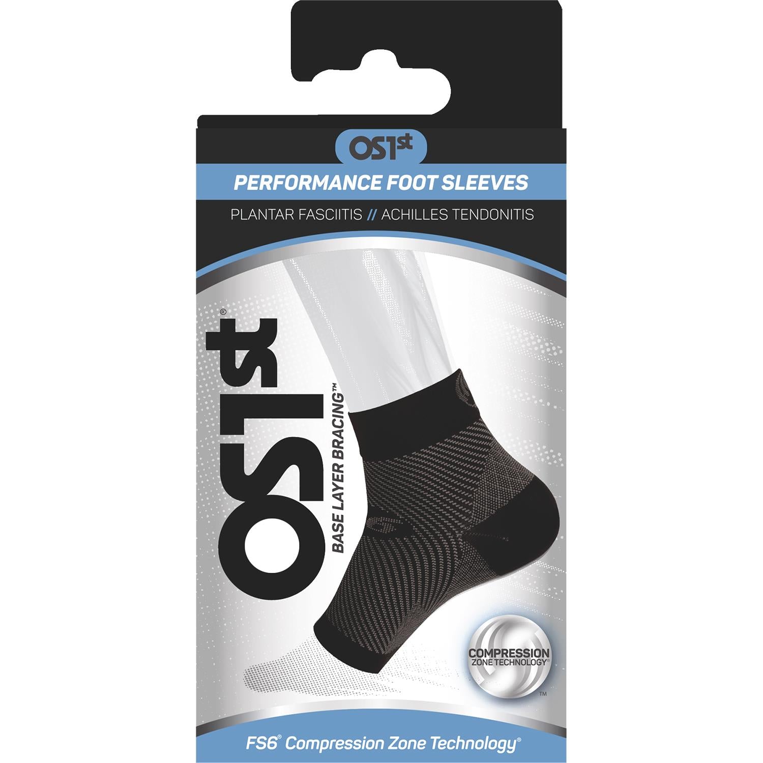 Unisex Os1st OS1st FS6 Compression Foot Sleeve Black - Pair Black