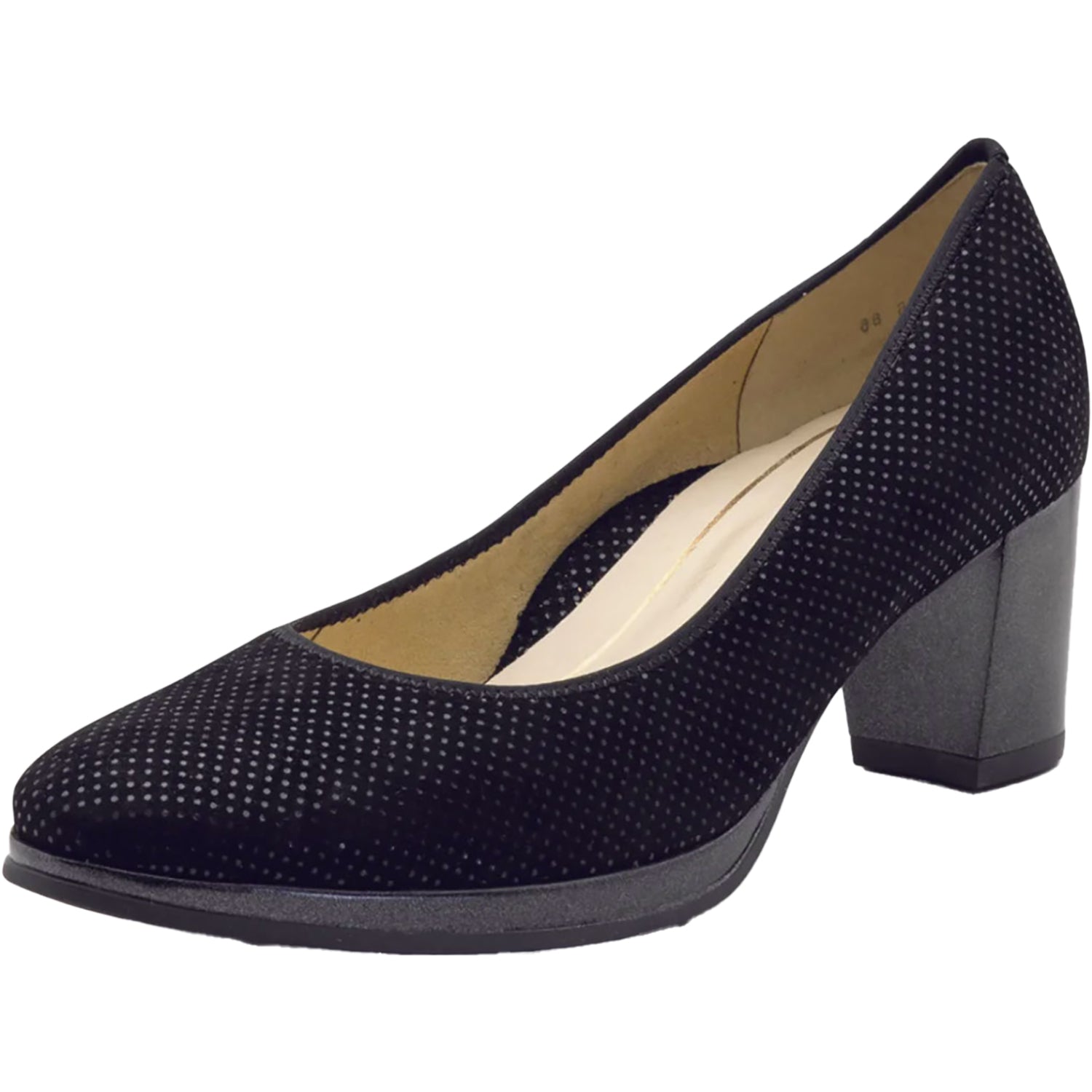 Womens Ara shoes Women's Ara Ophelia Black Puntikid Leather Black Puntikid Leather