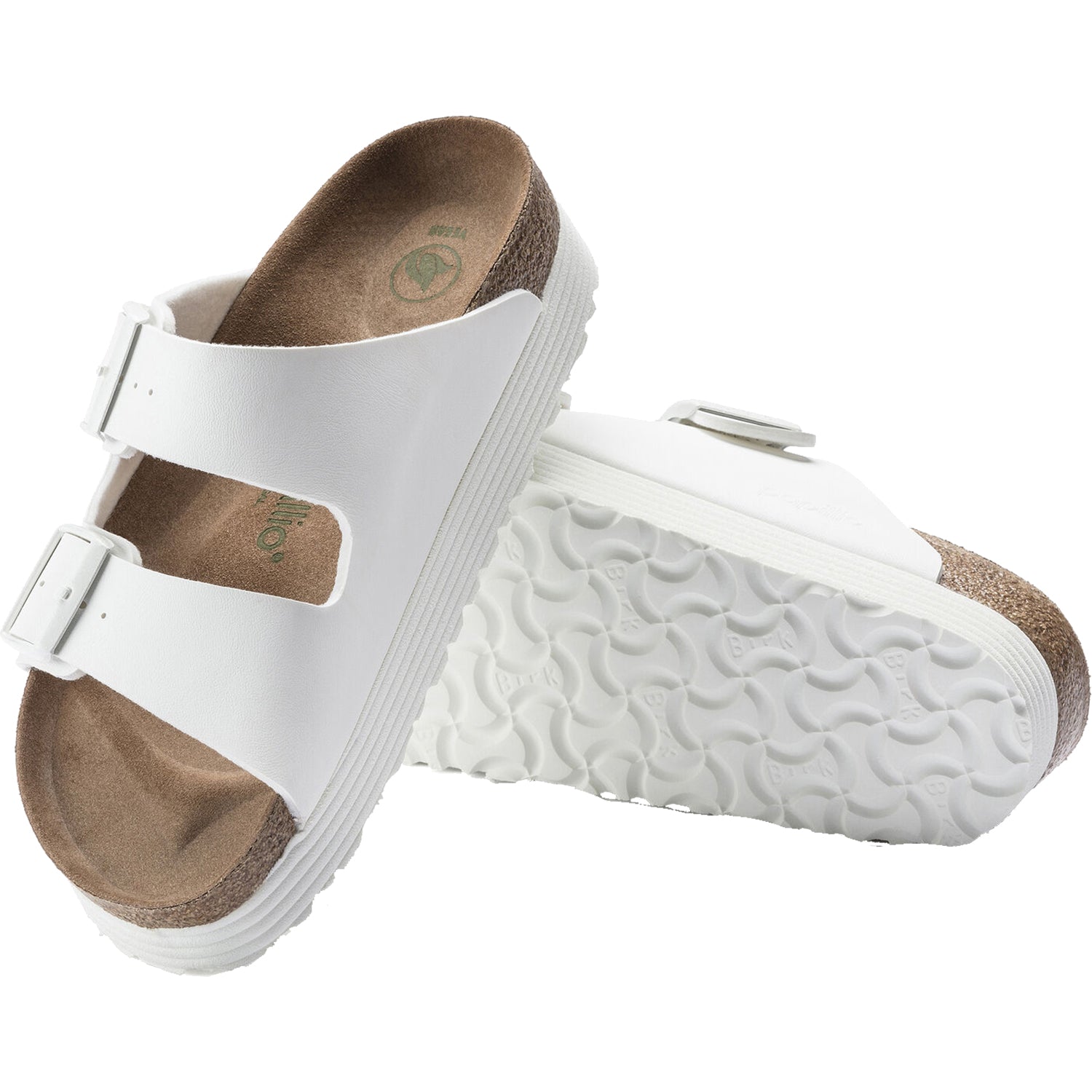Womens Birkenstock Women's Birkenstock Papillio Arizona Platform Vegan White Birko-Flor White Birko-Flor