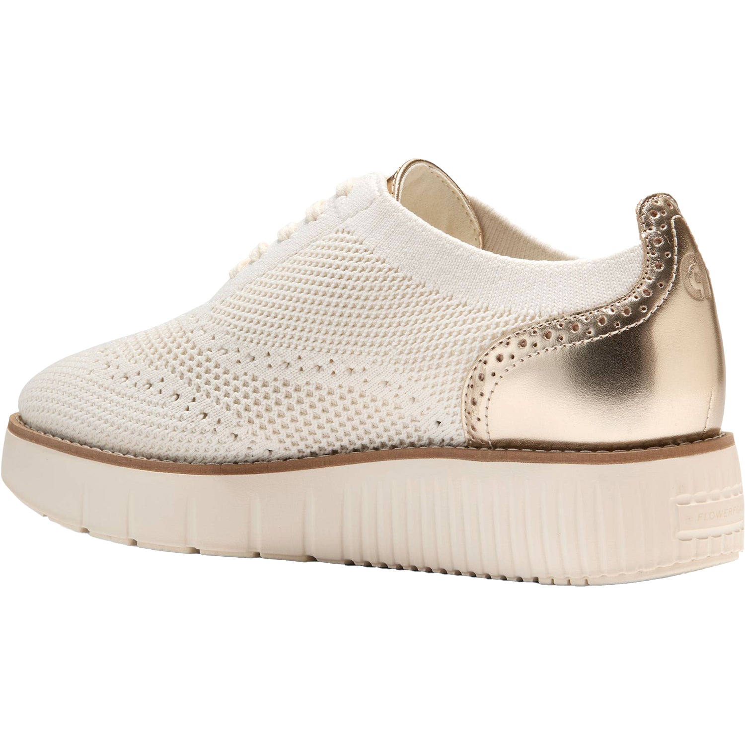 Womens Cole haan Women's Grand City Platform Stitchlight Oxford Ivory Knit Ivory Knit