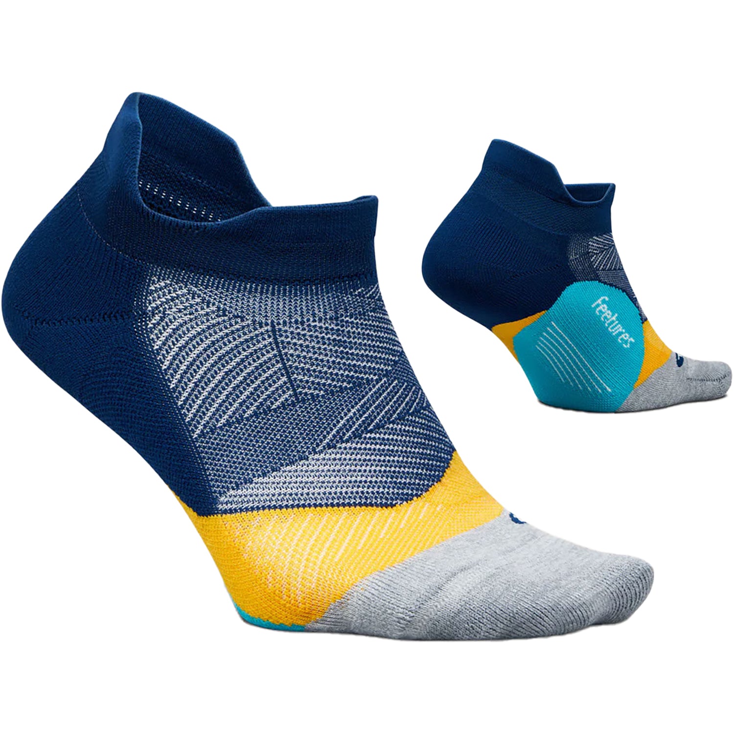 Unisex Feetures Unisex Feetures Elite Max Cushion No Show Tab Socks Nitro Navy Nitro Navy