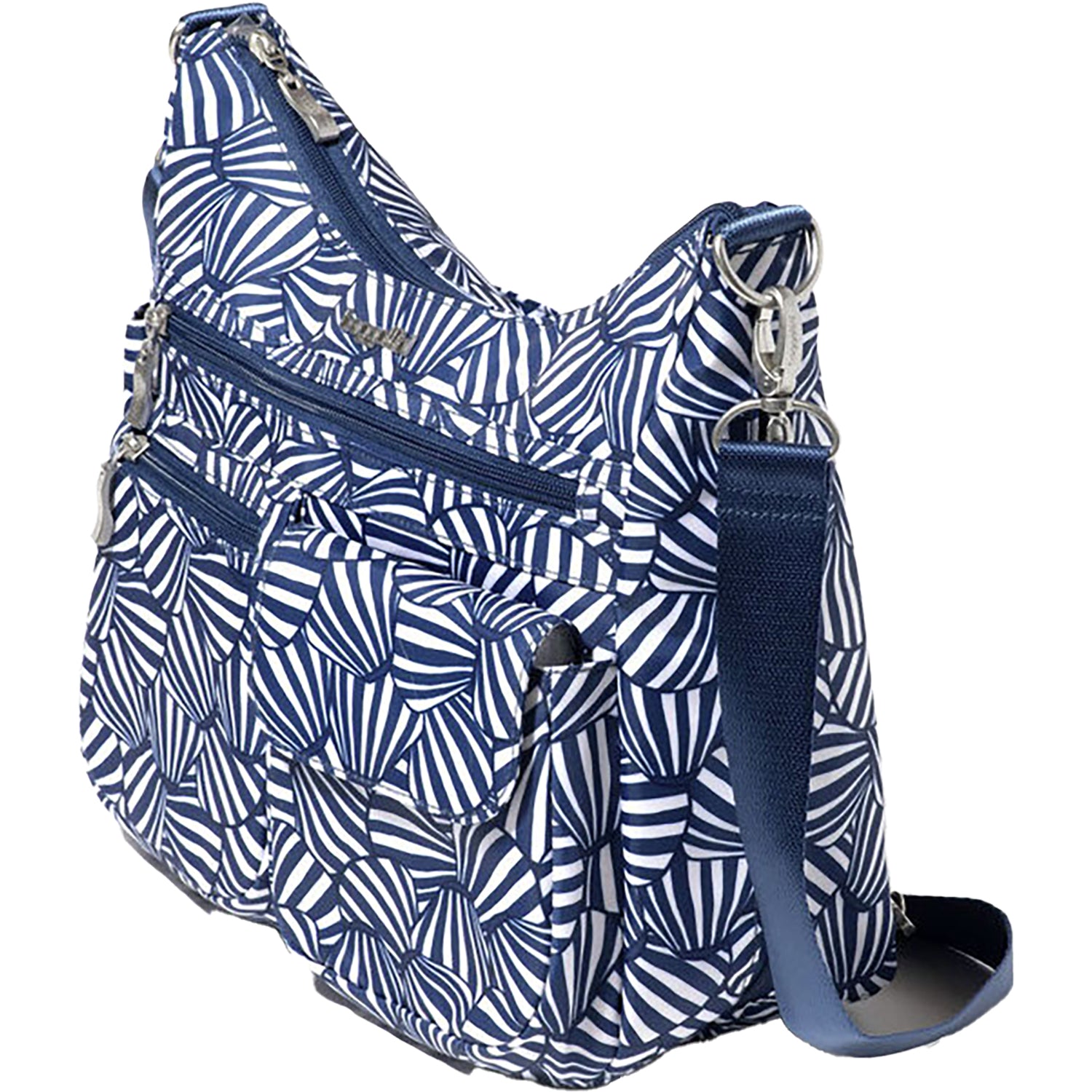 Womens Baggallini Baggallini Modern Everywhere Hobo Navy Shell Nylon Navy Shell Nylon