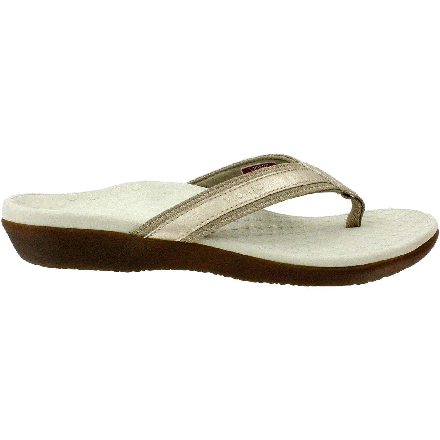 Womens Vionic Women's Vionic Tide II Gold Metallic Leather Gold Metallic Leather
