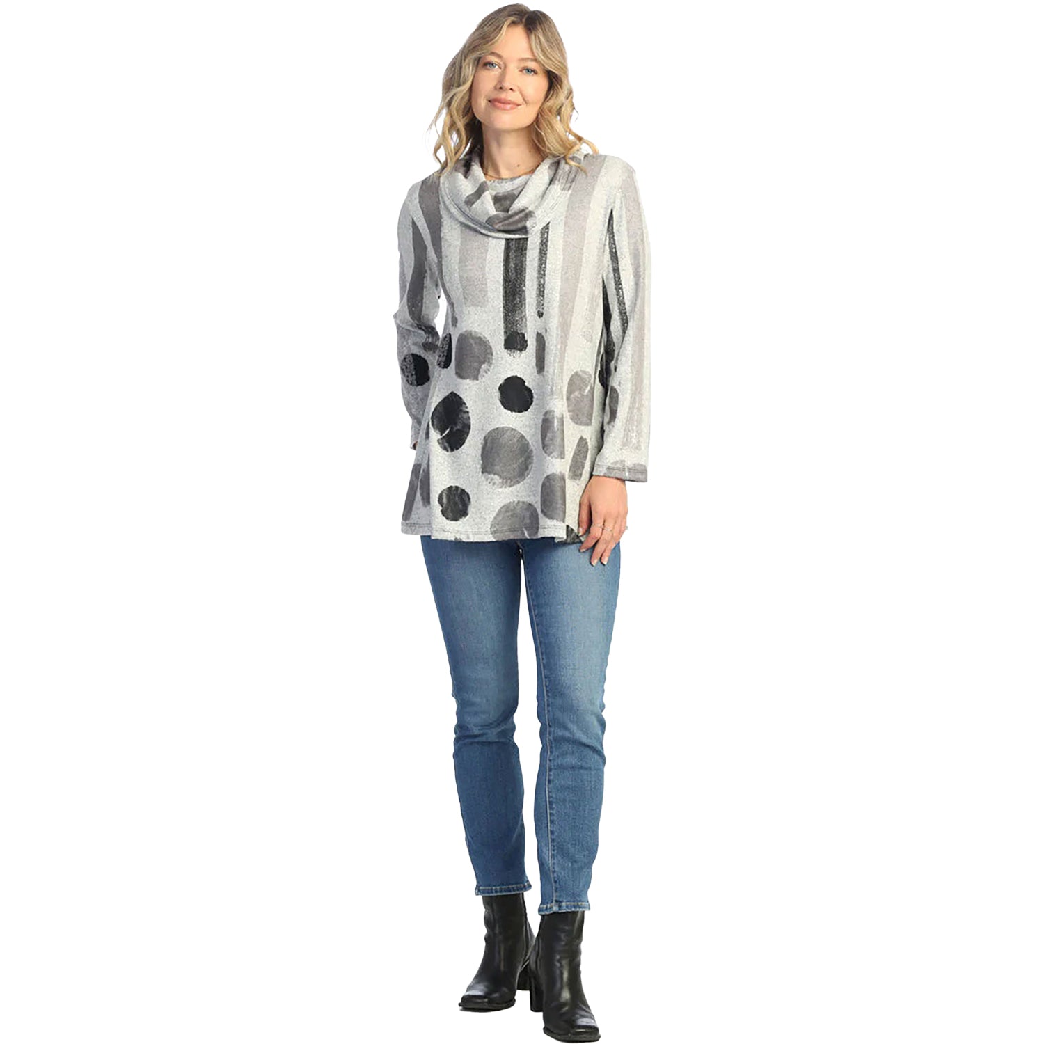 Womens Jess & jane Women's Jess & Jane French Brushed Cowl Neck Tunic Sandra Grey Sandra Grey