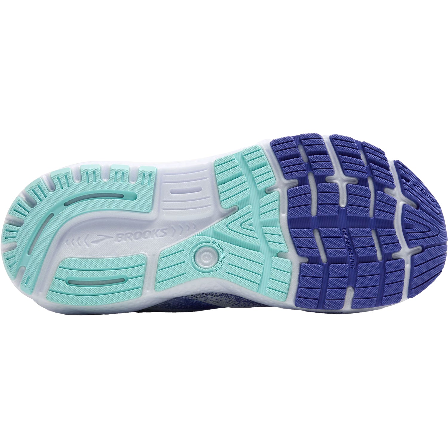 Womens Brooks Women's Brooks Ghost 16 White/Amparo Blue/Limpet Shell Mesh White/Amparo Blue/Limpet Shell Mesh