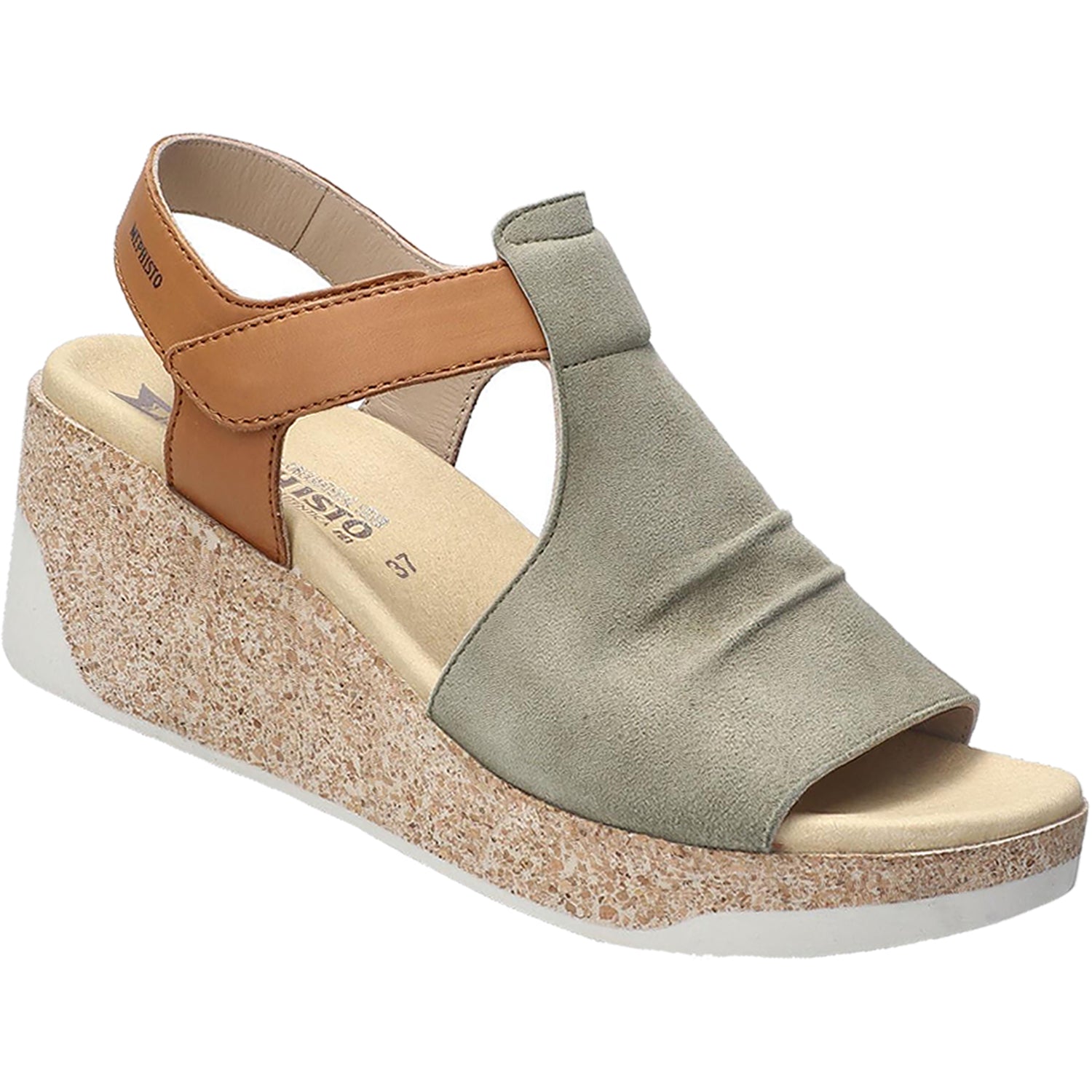 Womens Mephisto Women's Mephisto Galiane Light Khaki Leather/Suede Light Khaki Leather/Suede