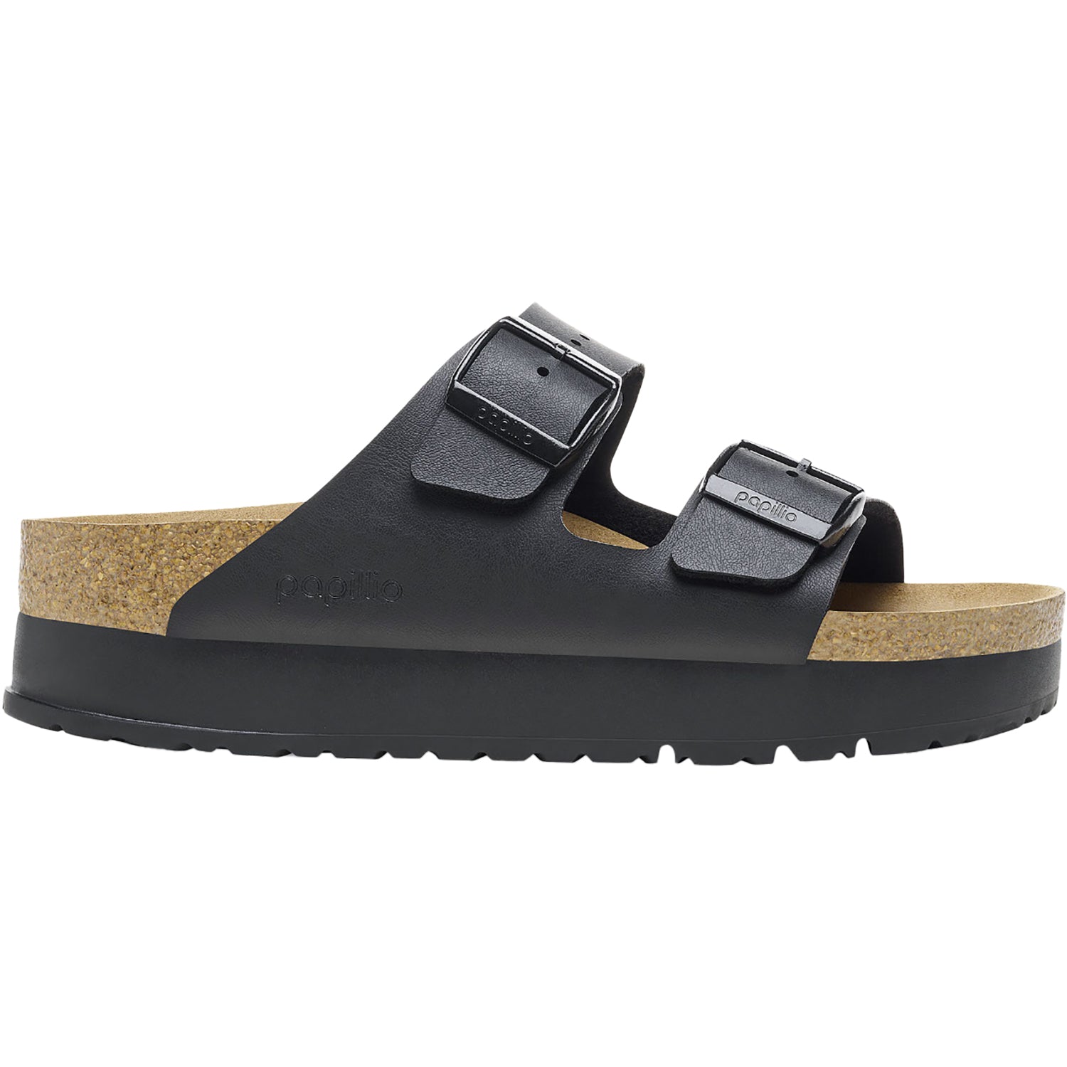 Womens Birkenstock Women's Birkenstock Papillio Arizona Platform Vegan Black Birko-Flor Black Birko-Flor