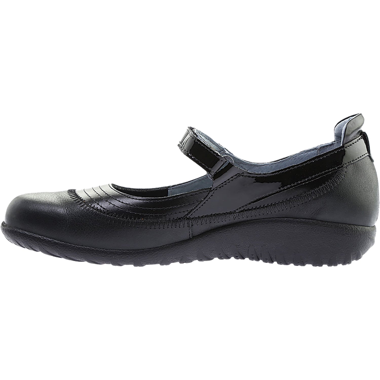 Womens Naot Women's Naot Kirei Black Madras/Shiny Leather Black Madras/Shiny Leather