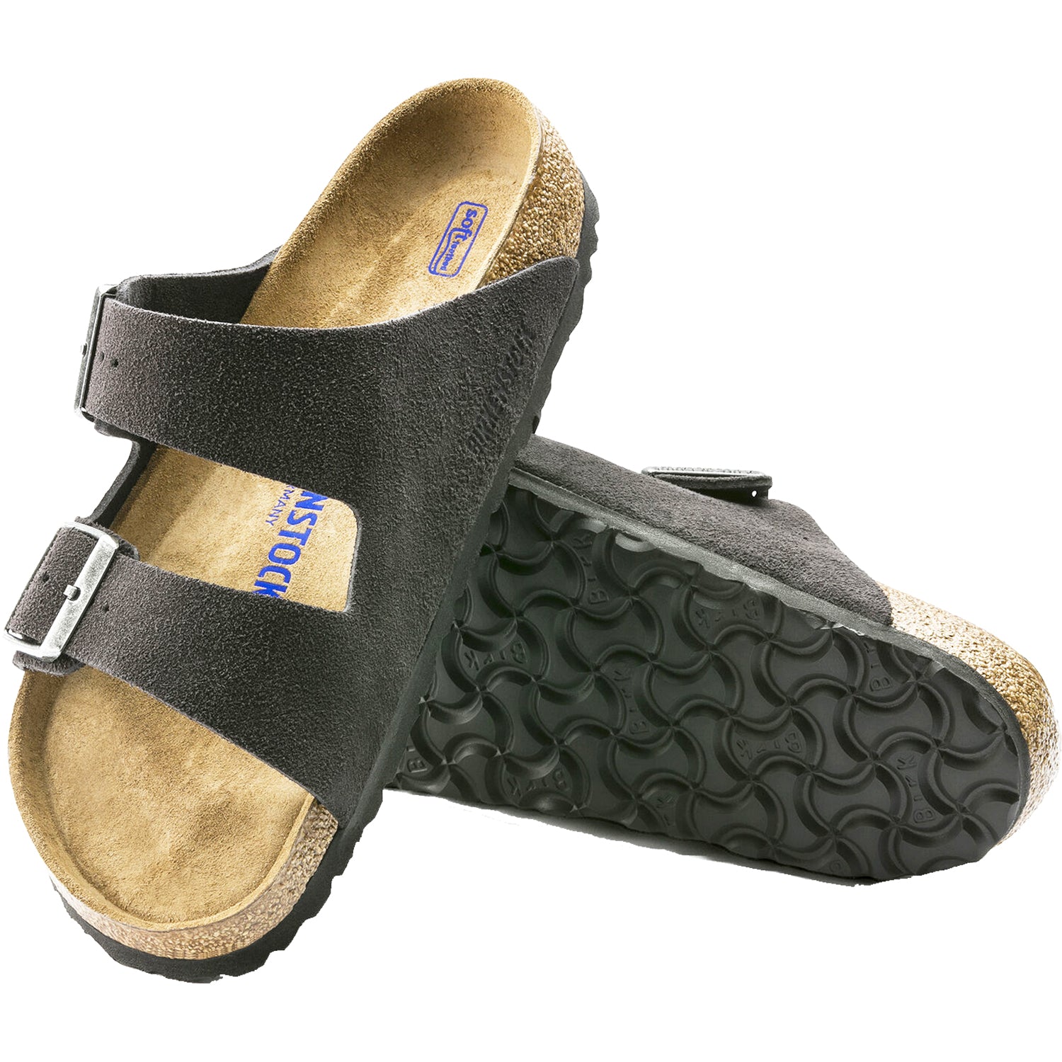 Unisex Birkenstock Unisex Birkenstock Arizona Soft Footbed Velvet Grey Suede Velvet Grey Suede