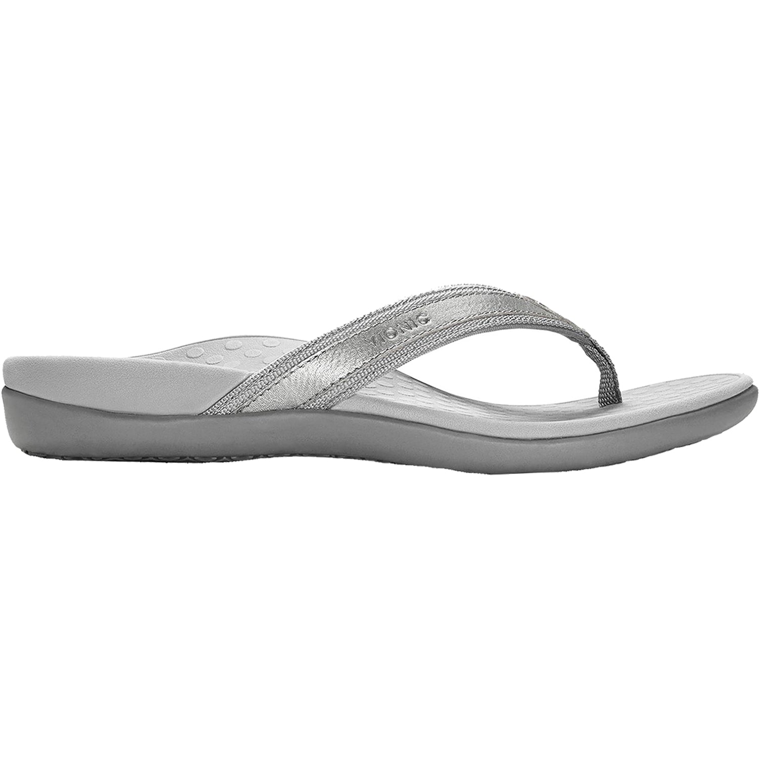 Womens Vionic Women's Vionic Tide II Pewter Metallic Leather Pewter Metallic Leather