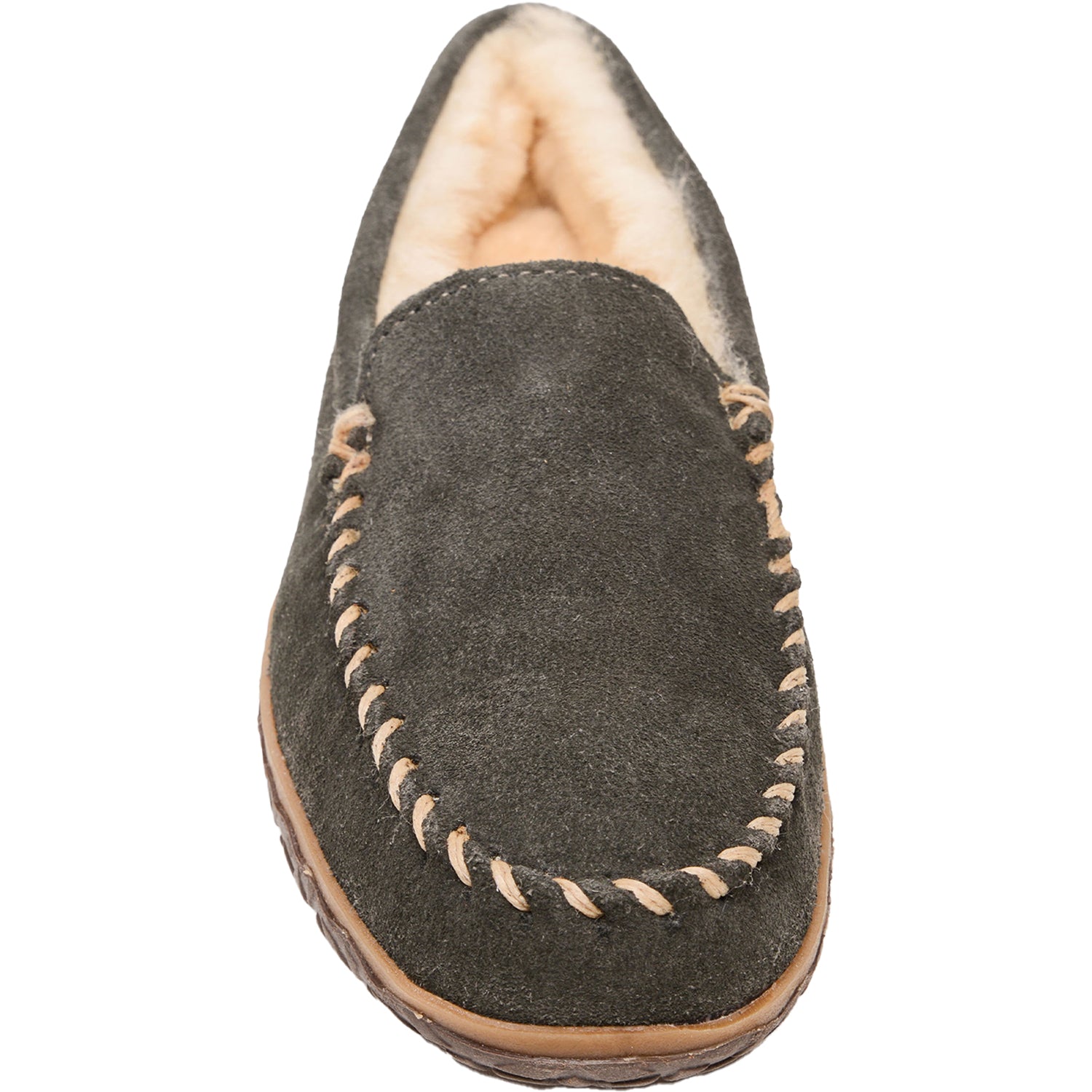 Mens Minnetonka Men's Minnetonka Sheepskin Tobie Charcoal W/R Suede Charcoal W/R Suede