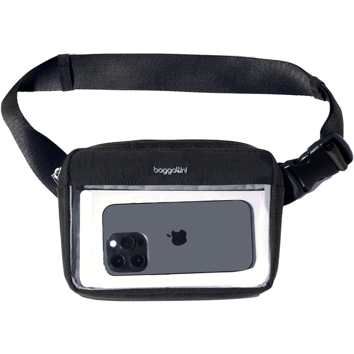 Womens Baggallini Baggallini Clear Stadium Belt Bag Sling Black Black