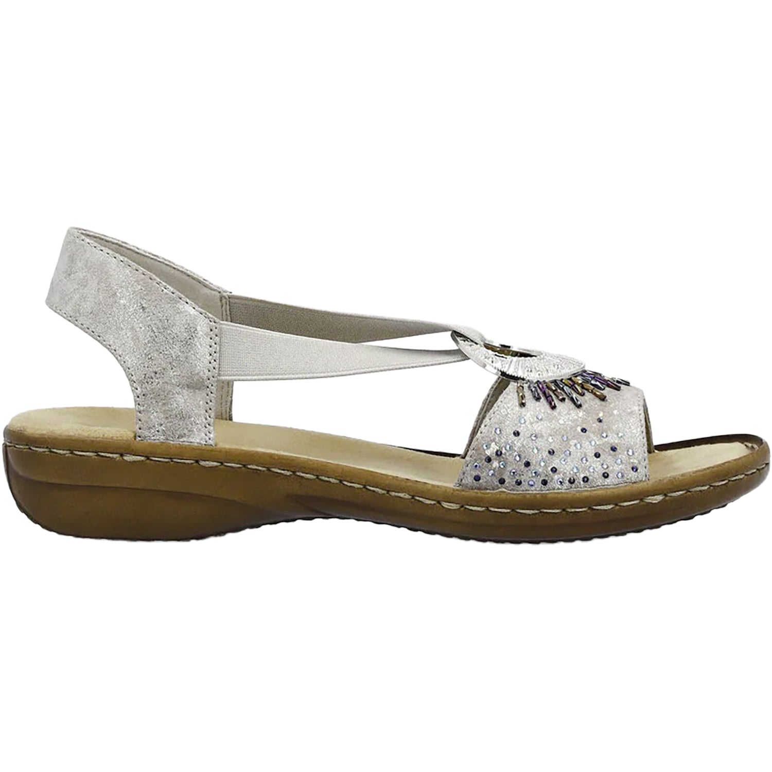 Womens Rieker Women's Rieker 60880-90 Regina 80 Rose Metallic with Beads Rose- Metallic W Beads Synthetic