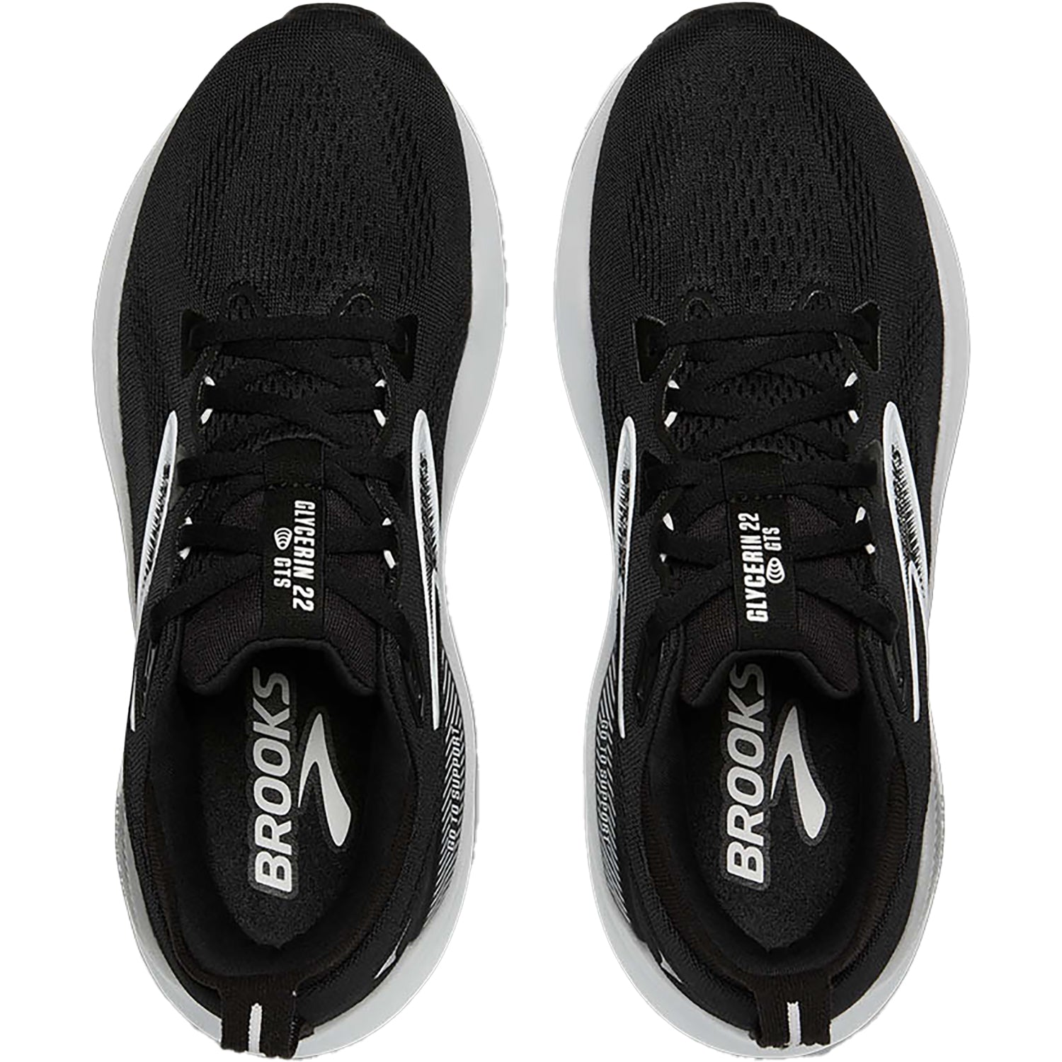 Womens Brooks Women's Brooks Glycerin GTS 22 Black/Grey/White Mesh Black/Grey/White Mesh