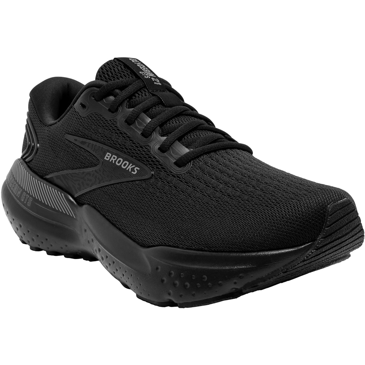 Womens Brooks Women's Brooks Glycerin GTS 21 Black/Black/Ebony Mesh Black/Black/Ebony Mesh