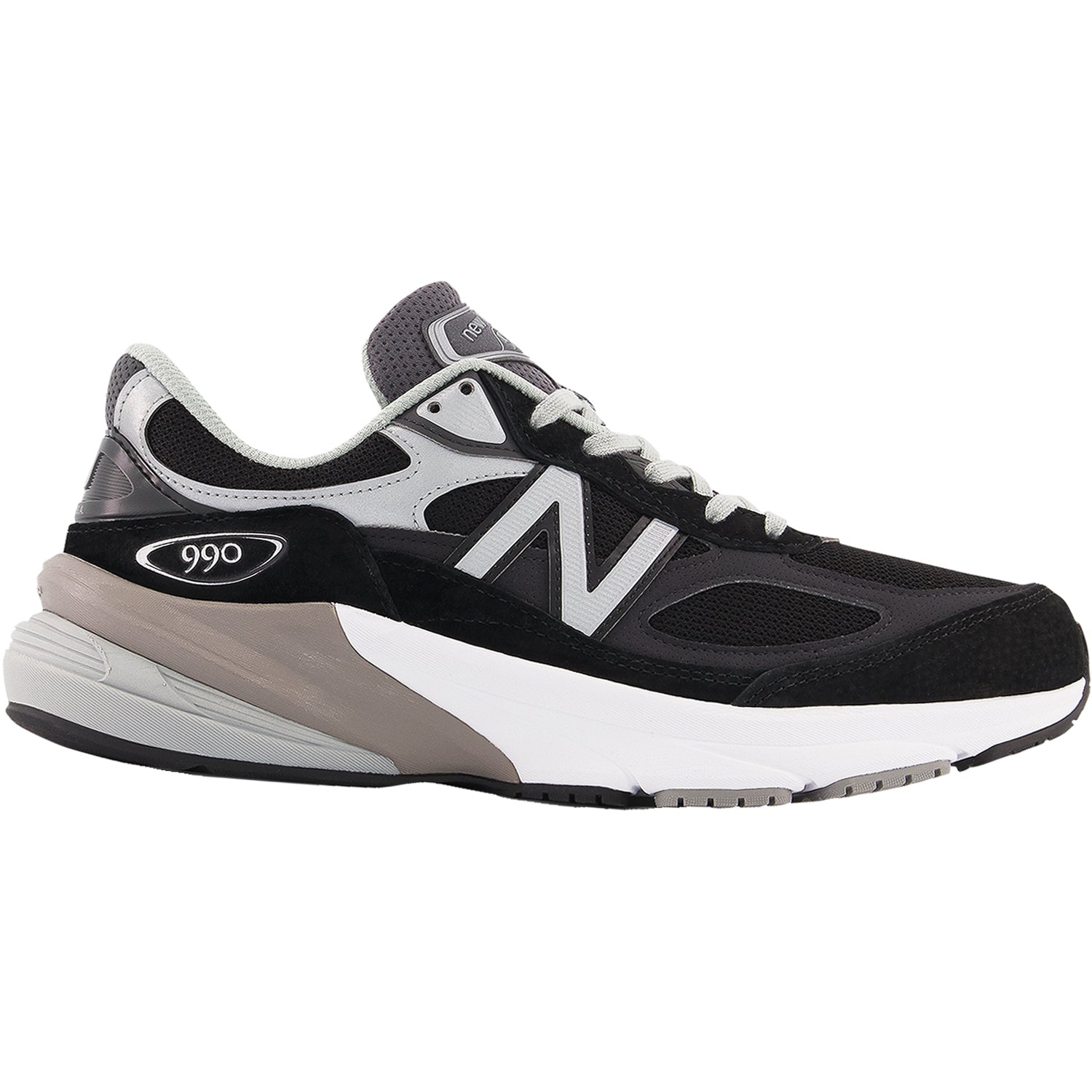 Mens New balance Men's New Balance M990BK6 Black/White Suede/Mesh Black Suede/Mesh