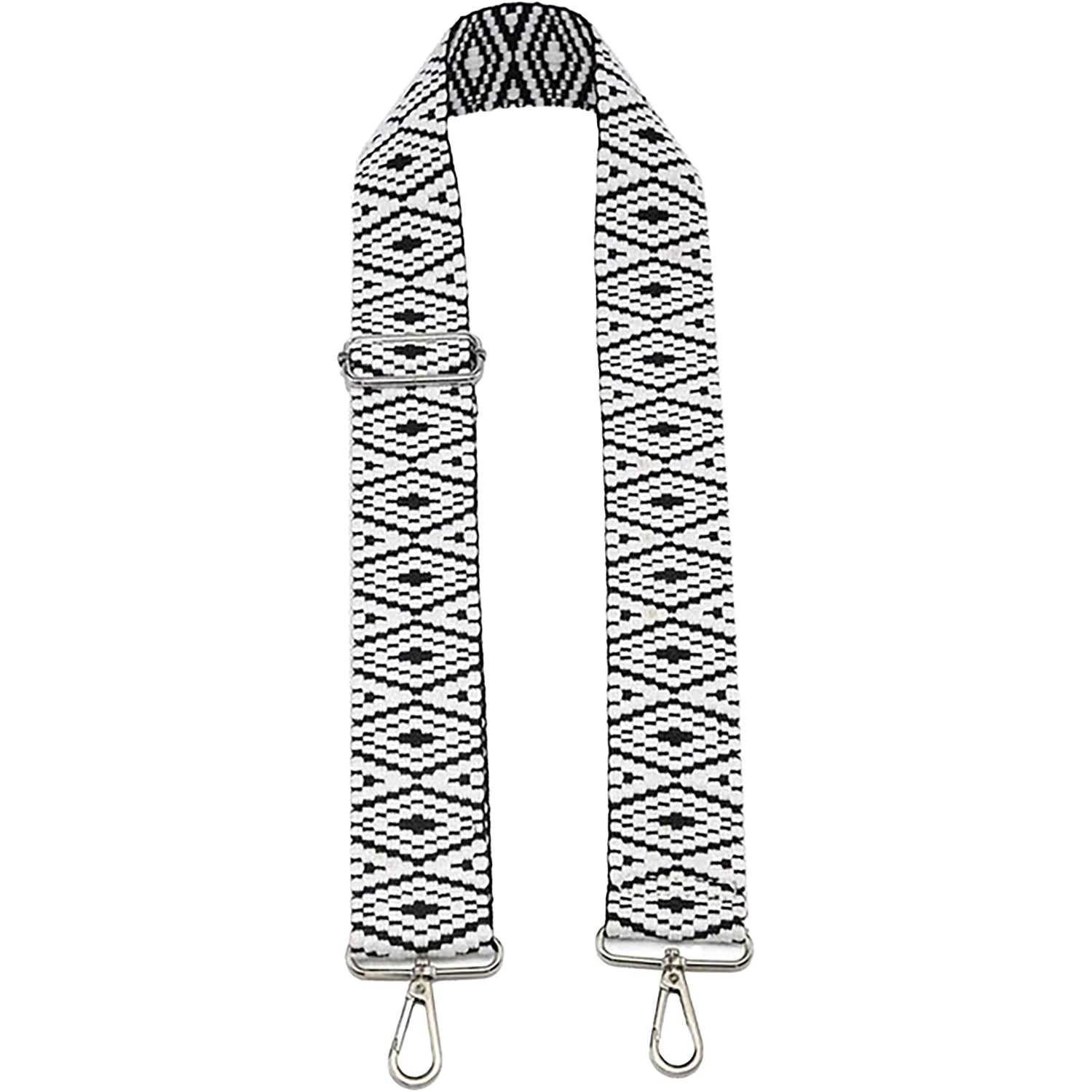 Womens Jen & co. Jen & Co. Adjustable Guitar Strap Bohemian Black Fabric Black Fabric