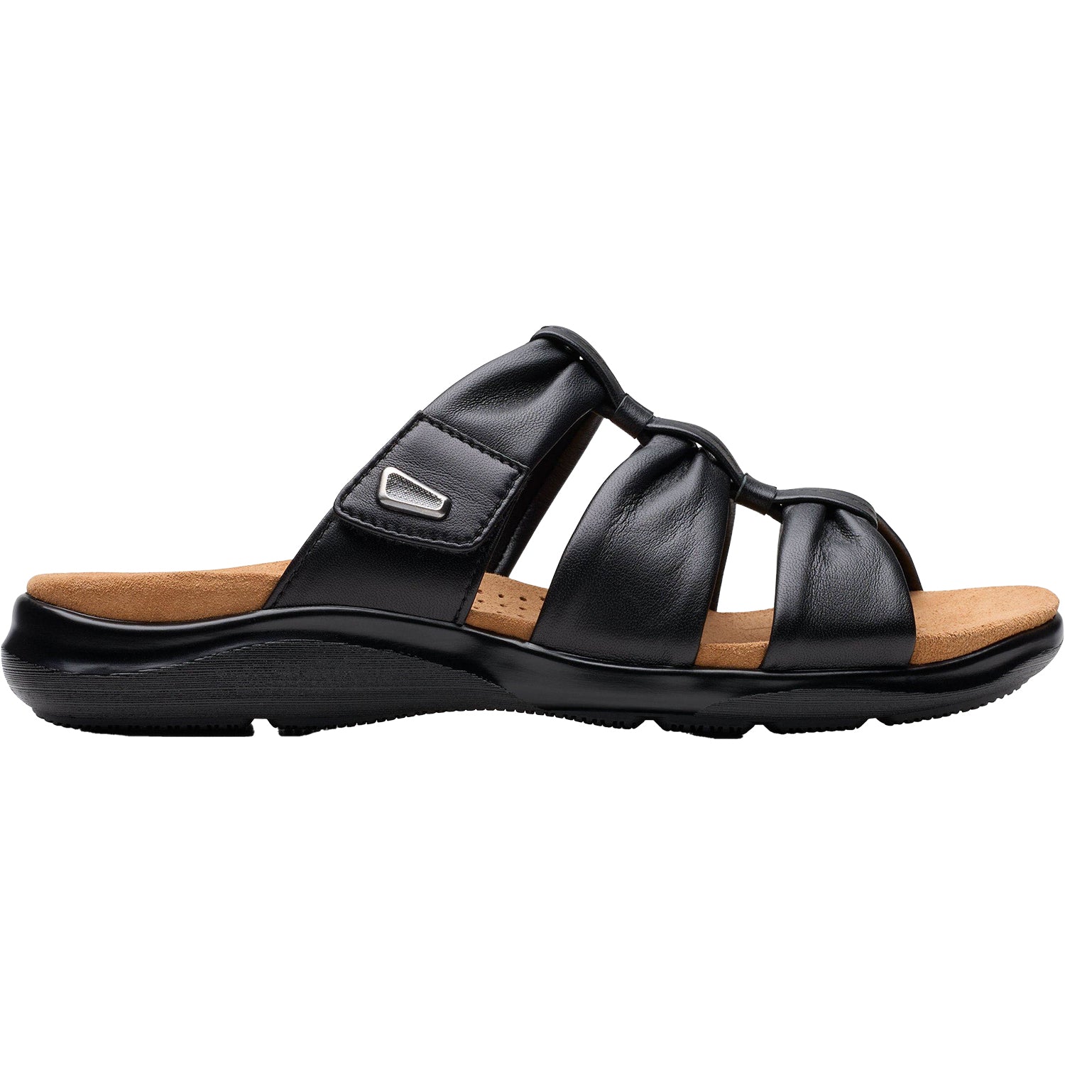 Womens Clarks Women's Clarks Kitly Slide Black Leather Black Leather