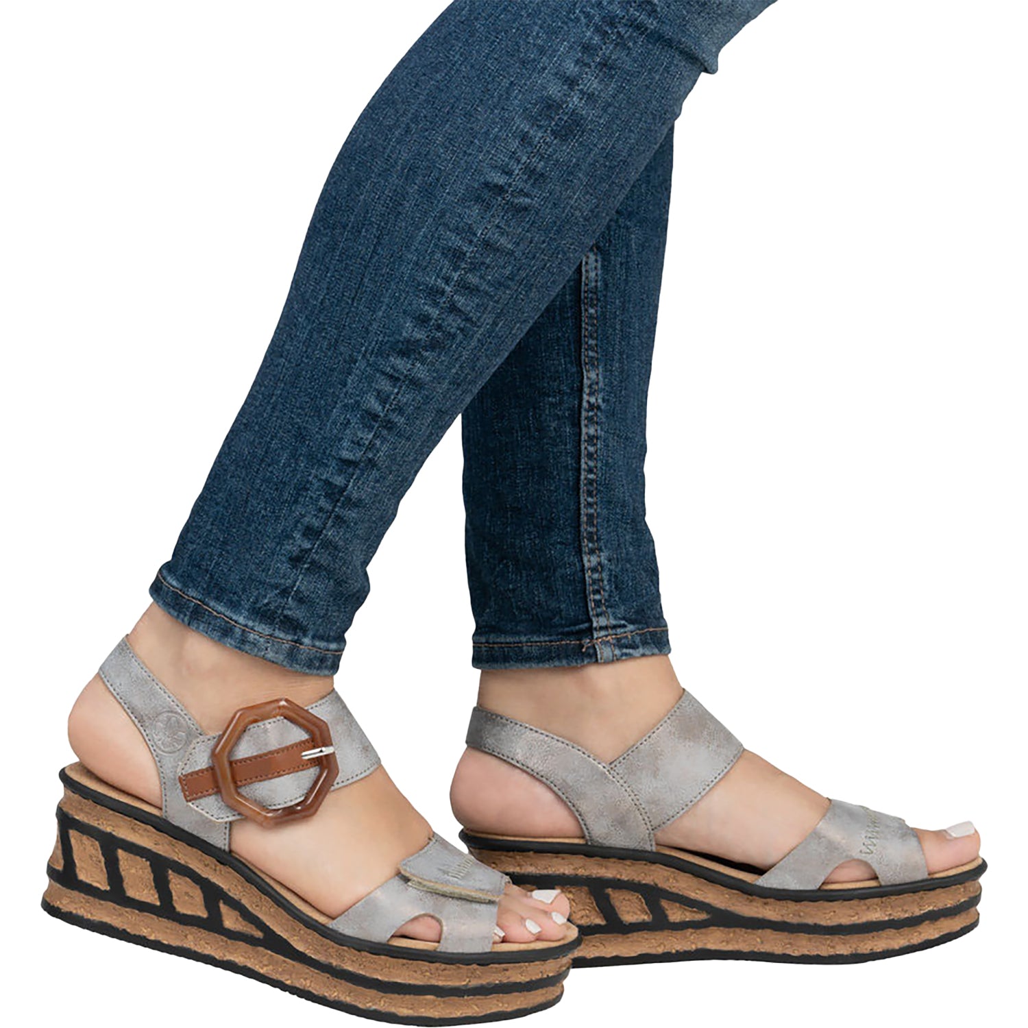 Womens Rieker Women's Rieker 68176-40 Grey/Cayenne Synthetic Grey/Cayenne Synthetic