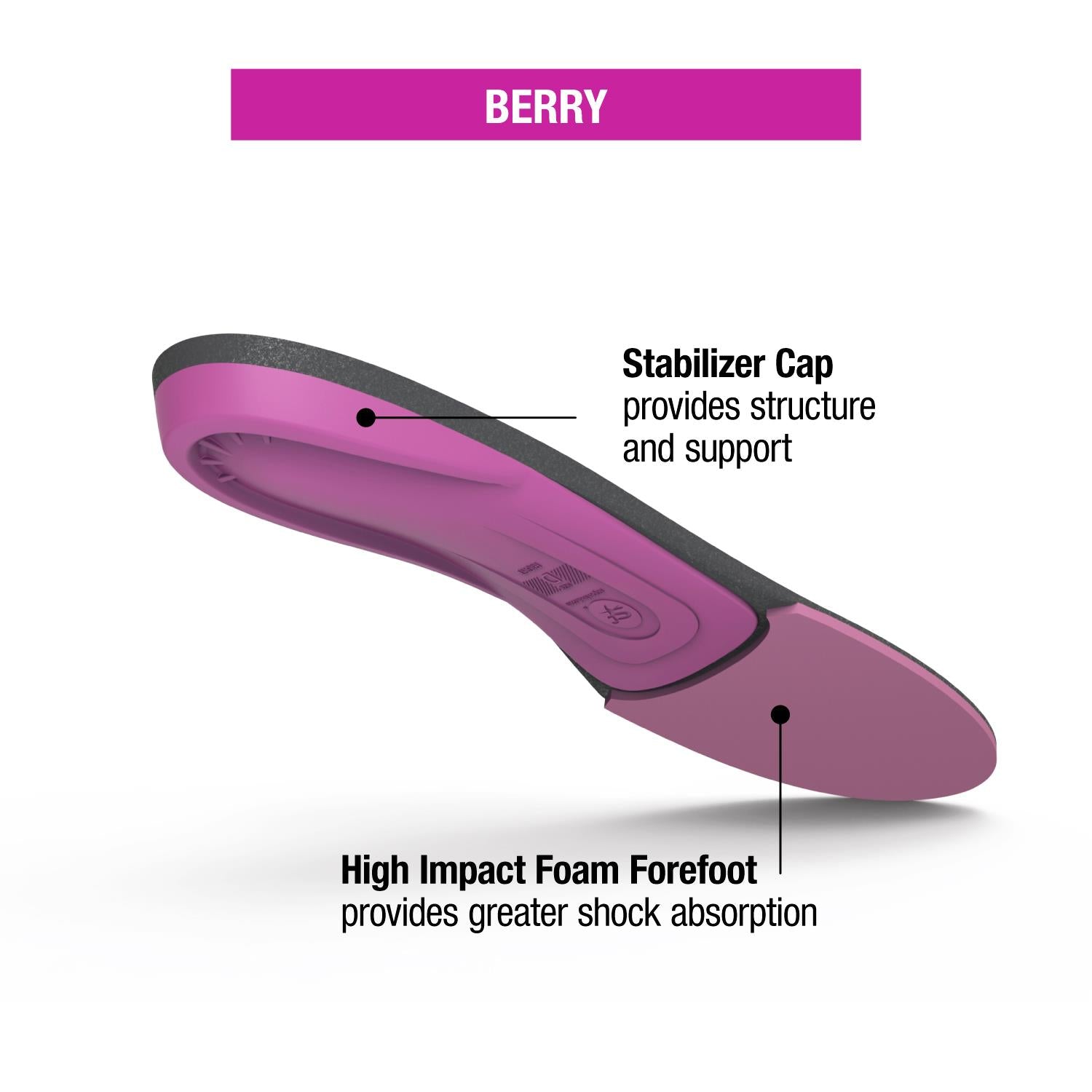 Womens Superfeet Women's Superfeet All-Purpose High Impact Support Berry Insoles Berry