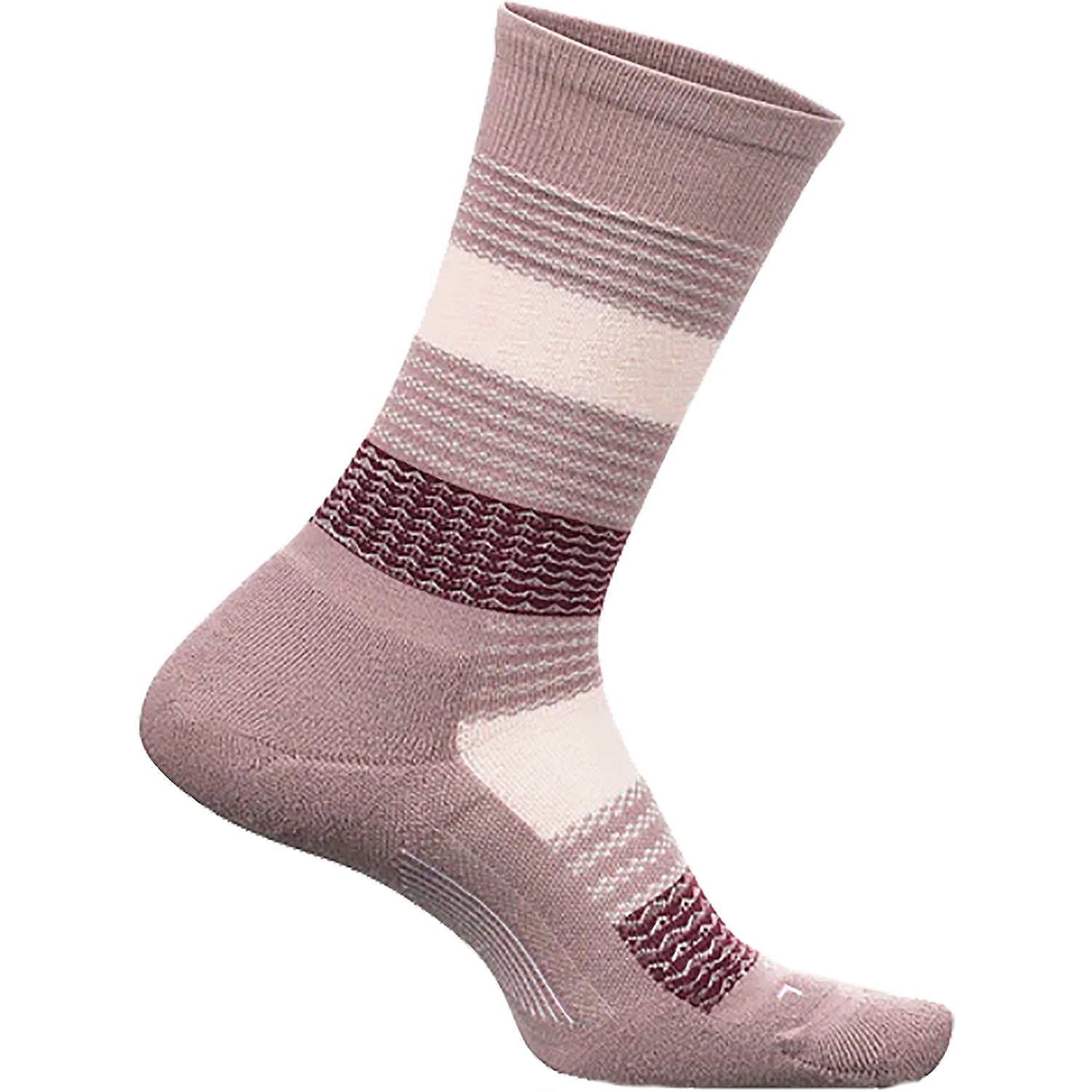 Womens Feetures Women's Feetures Everyday Cushion Crew Socks Jacquard Block Lilac Jacquard Block Lilac