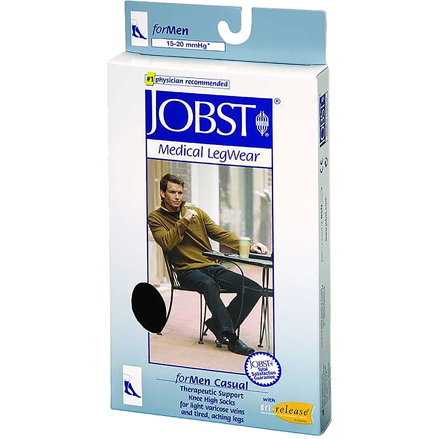 Mens Jobst Men's Jobst Casual Knee High Socks 15-20 mmHg Black X-Large Black X-Large