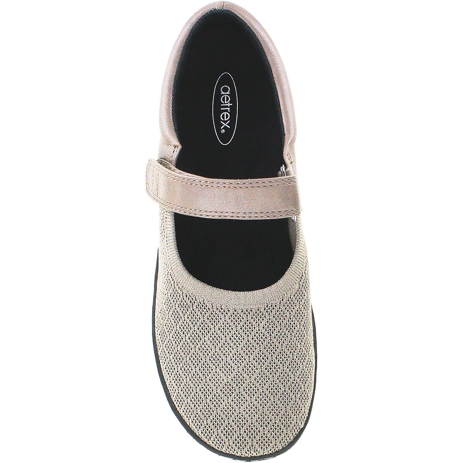 Womens Aetrex Women's Aetrex Helen Knit Taupe Grey Fabric Taupe Grey Fabric