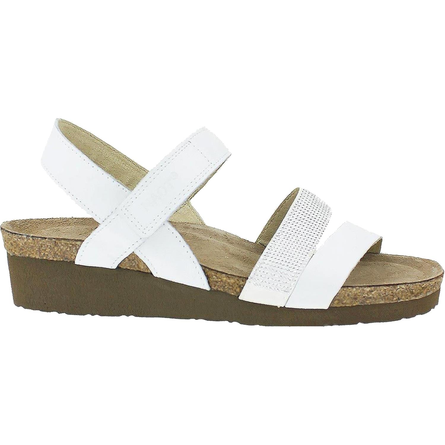 Womens Naot Women's Naot Krista White Leather White Leather