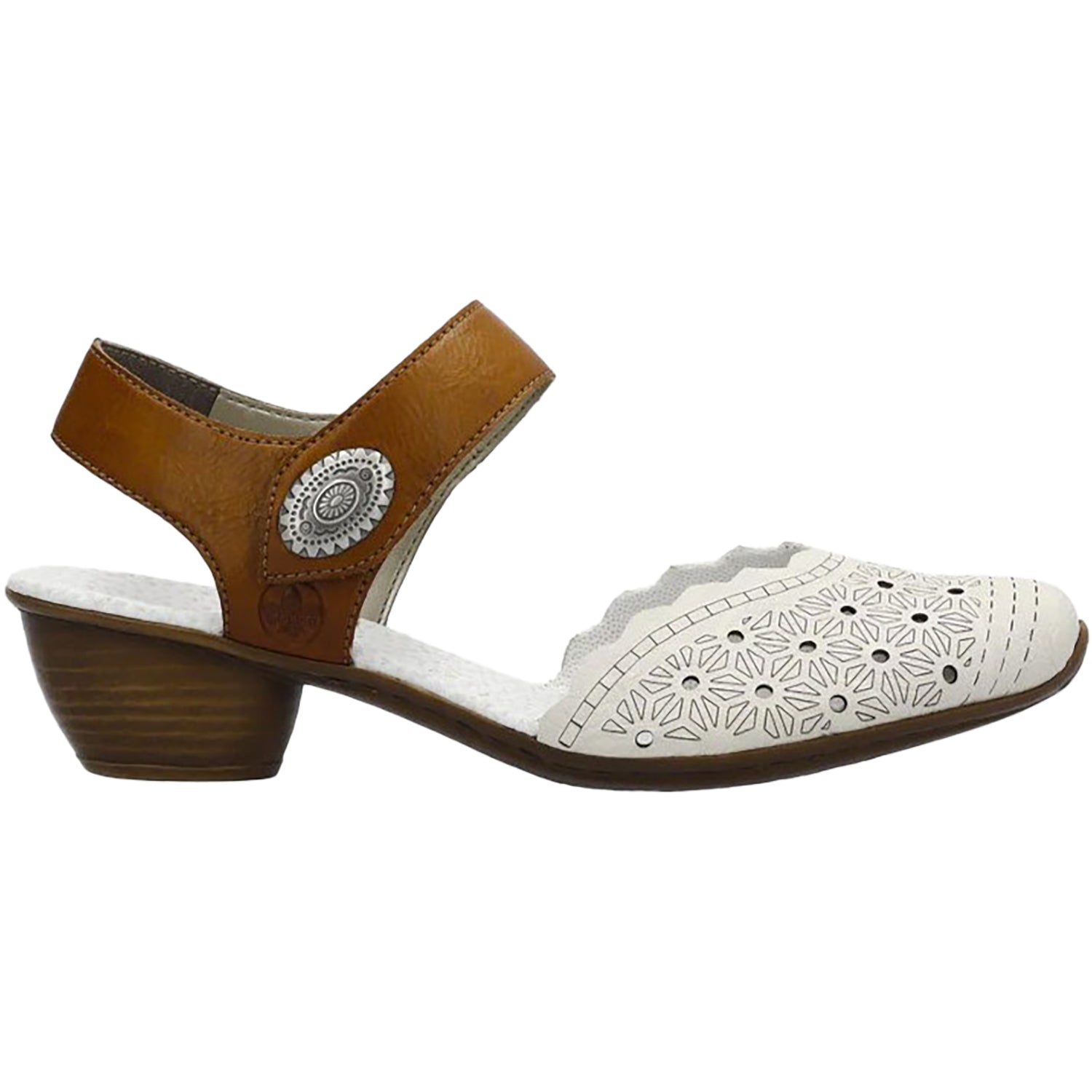 Womens Rieker Women's Rieker 43703-60 Mirjam Cream/Cayenne Leather Cream/Cayenne Leather