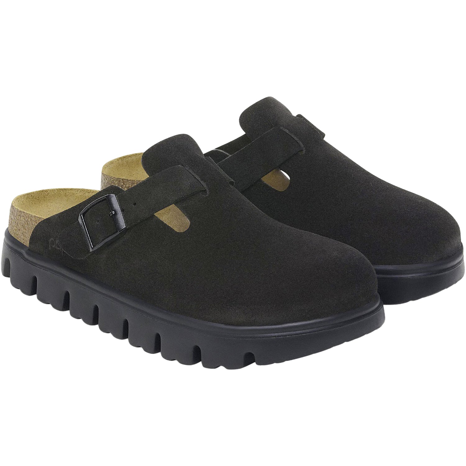 Womens Birkenstock Women's Birkenstock Boston Chunky Black Suede Black Suede