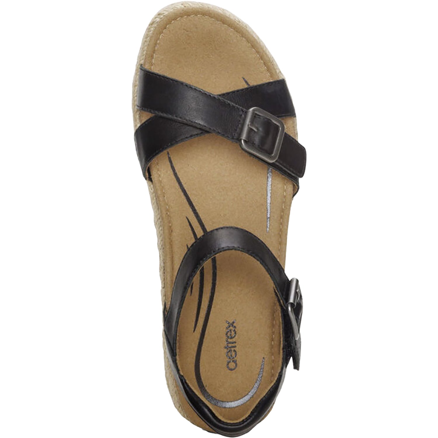 Womens Aetrex Women's Aetrex Paula Black Leather Black Leather