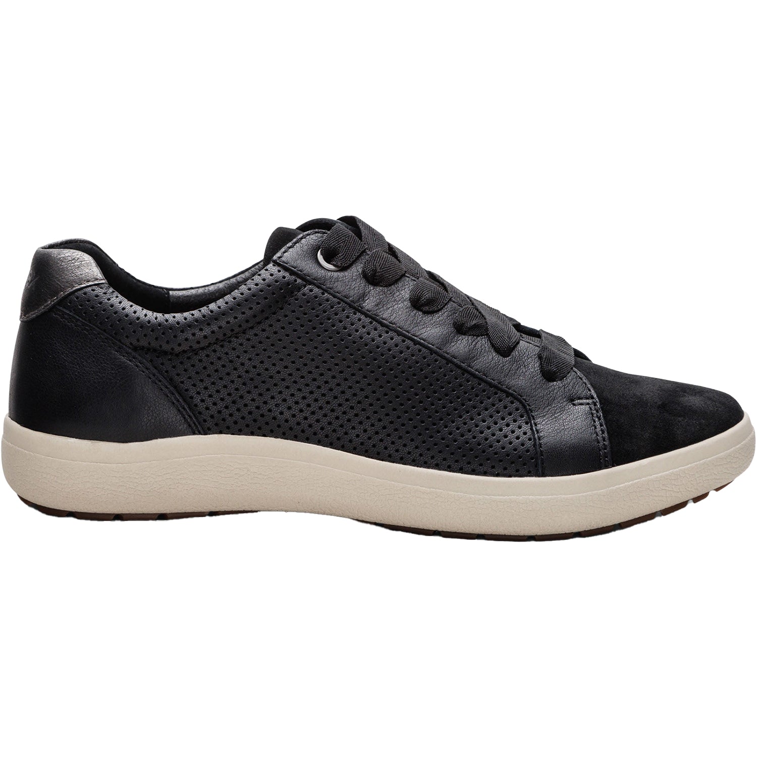 Womens Aetrex Women's Aetrex Courtney Black Perf Leather/Suede Black Perf Leather/Suede