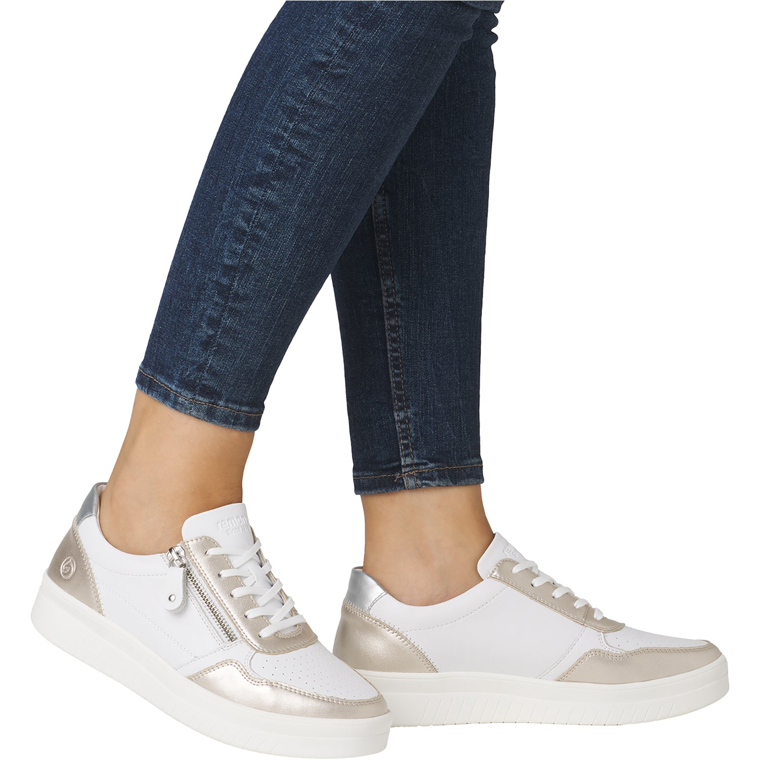 Womens Remonte Women's Remonte DOJ05-81 Kendra 01 Pale Gold/Weiss/Silver Leather Pale Gold/Weiss/Silver