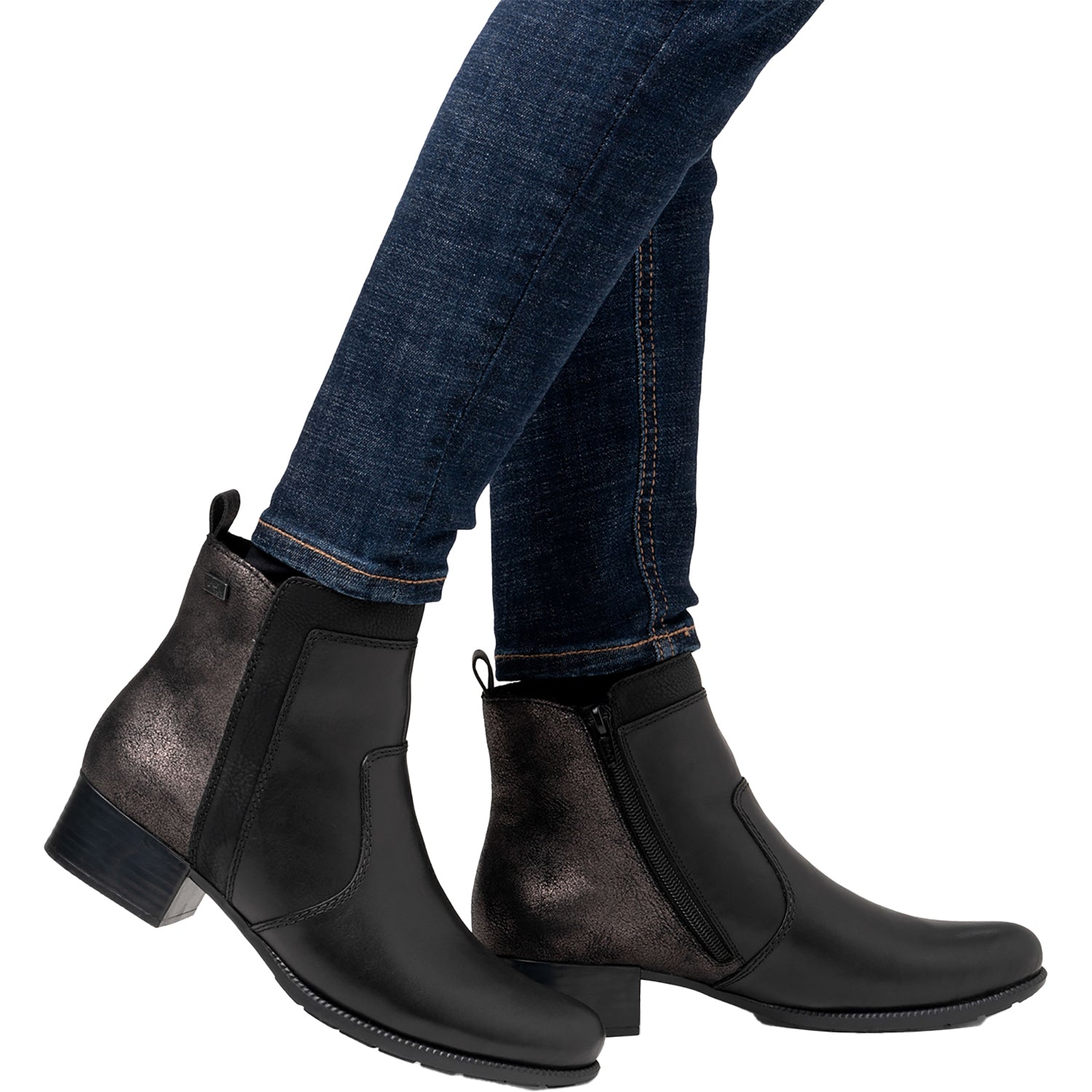 Womens Rieker Women's Rieker 78658-00 Schwarz/Schwarz/Schwarz Leather Schwarz/Schwarz/Schwarz Leather