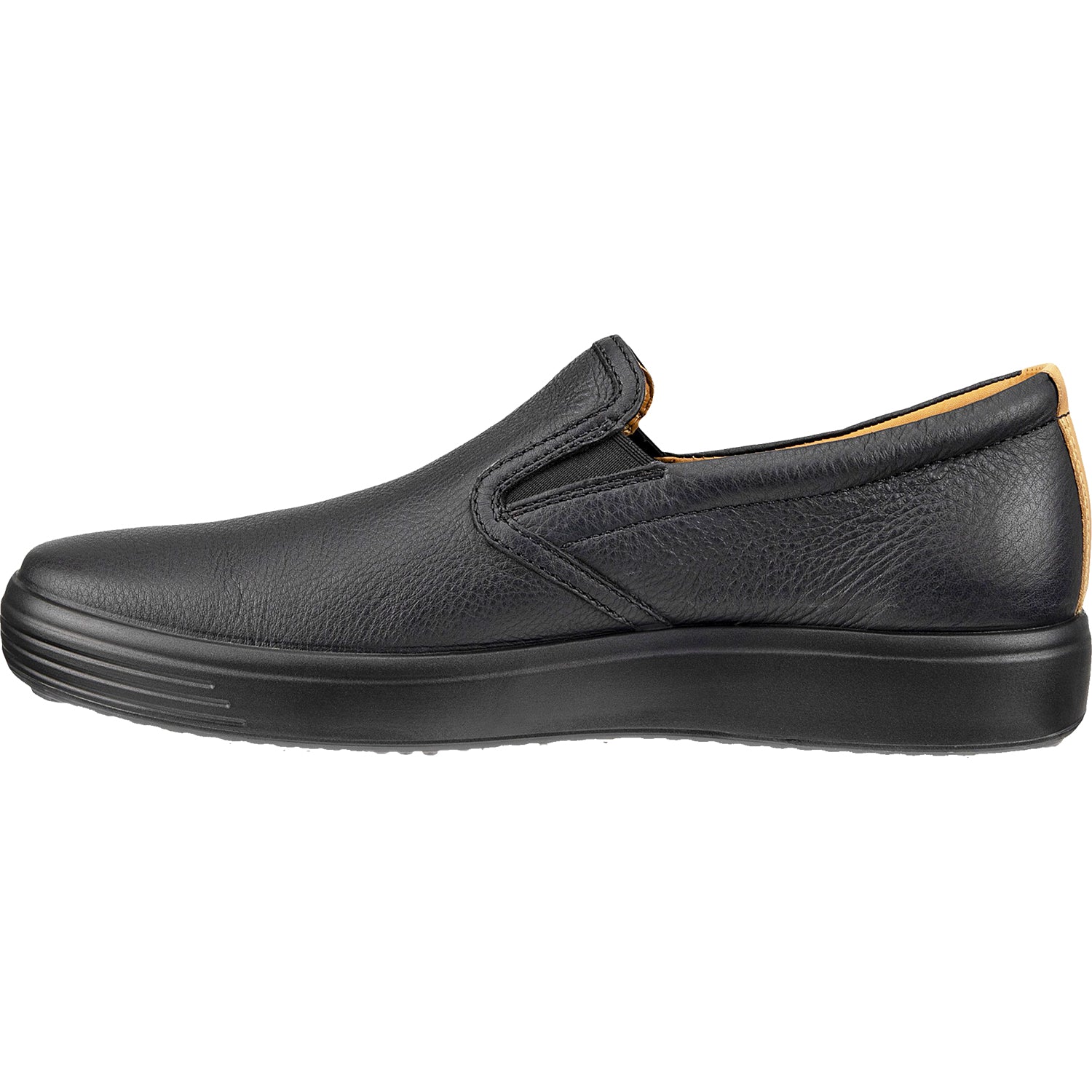 Mens Ecco Men's Ecco Soft 7 Slip On 2.0 Black/Lion Leather Black/Lion Leather
