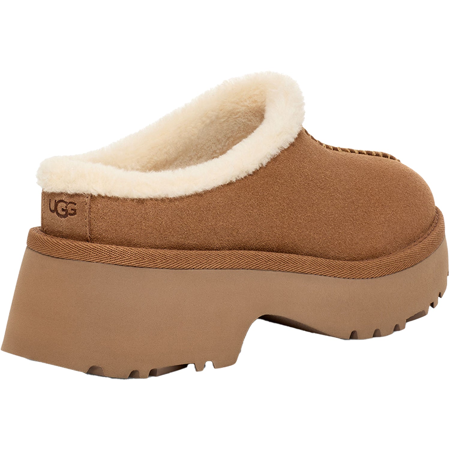 Womens Ugg Women's UGG New Heights Cozy Clog Chestnut Suede Chestnut