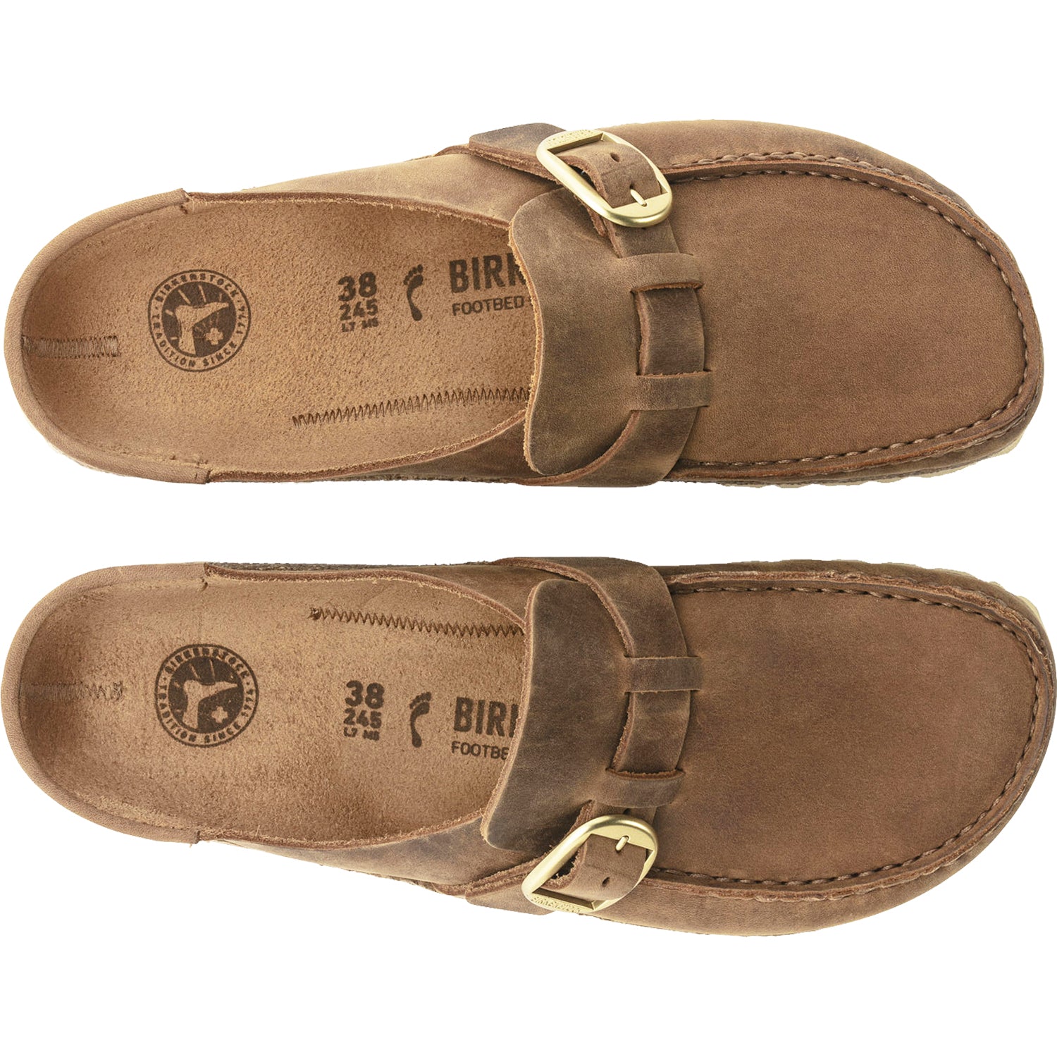 Womens Birkenstock Women's Birkenstock Buckley Cognac Oiled Nubuck Leather Cognac Oiled Nubuck Leather