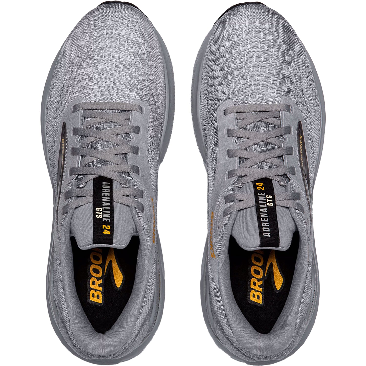 Mens Brooks Men's Brooks Adrenaline GTS 24 Alloy/White/Gold Fusion Mesh Alloy/White/Gold Fusion Mesh