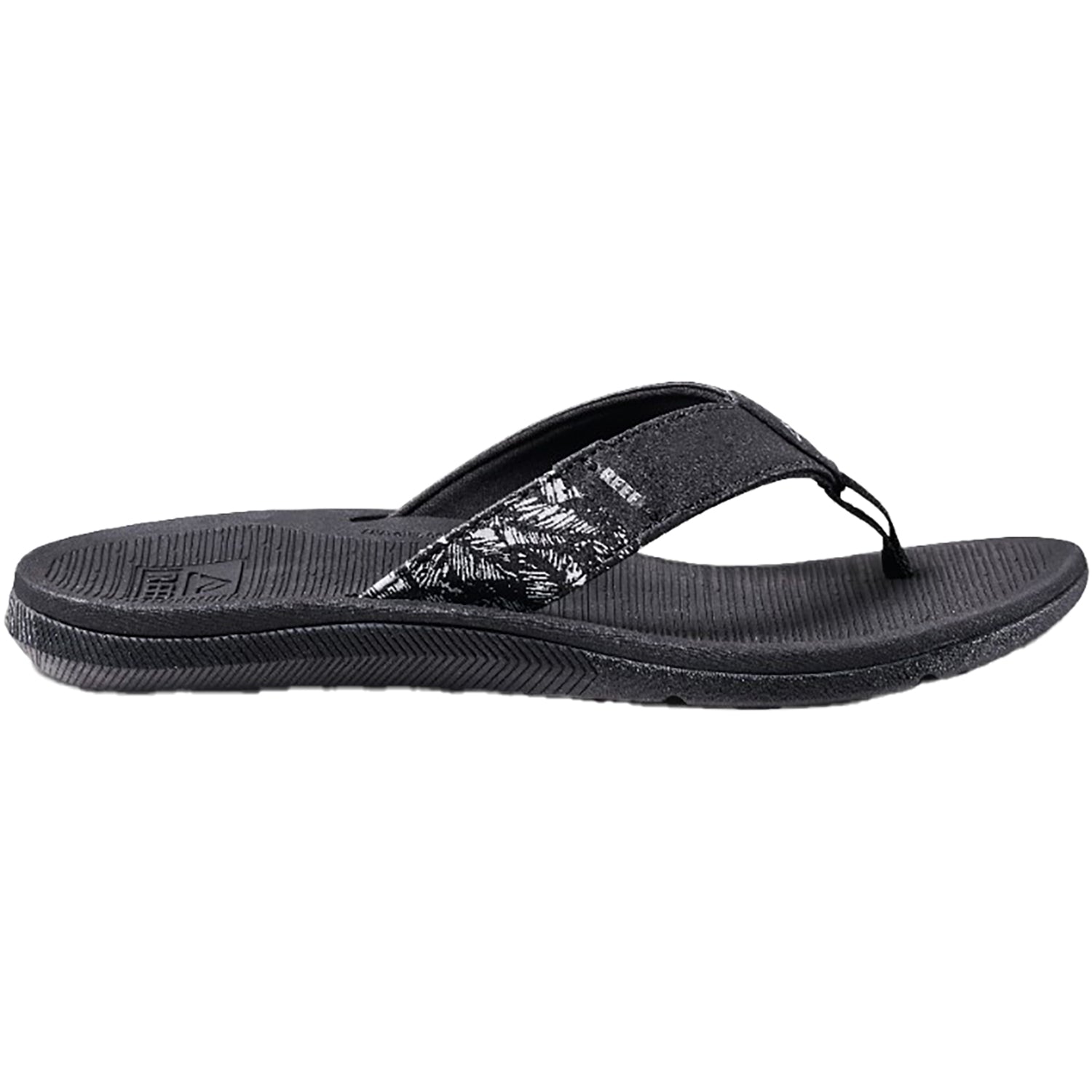 Womens Reef Women's Reef Santa Ana Black/White Synthetic Black/White Synthetic